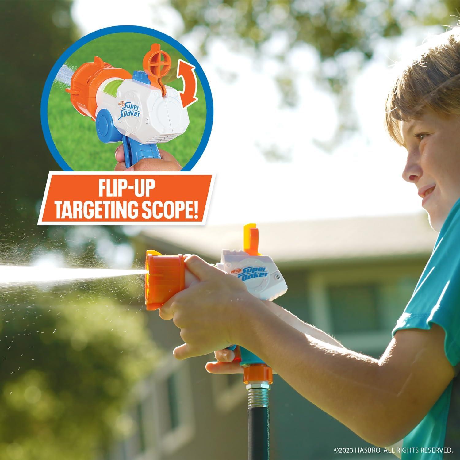 NERF Super Soaker Quadblast - Blaster de Agua con Manguera