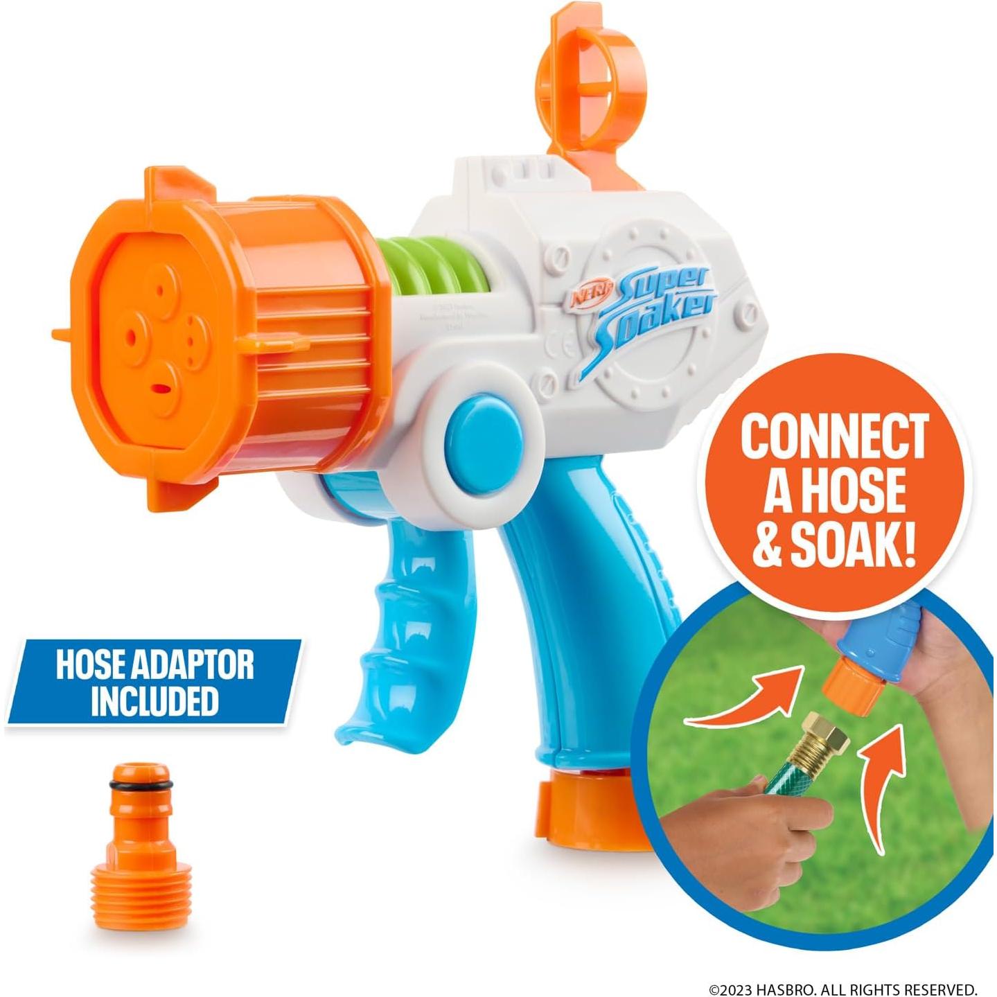 NERF Super Soaker Quadblast - Blaster de Agua con Manguera