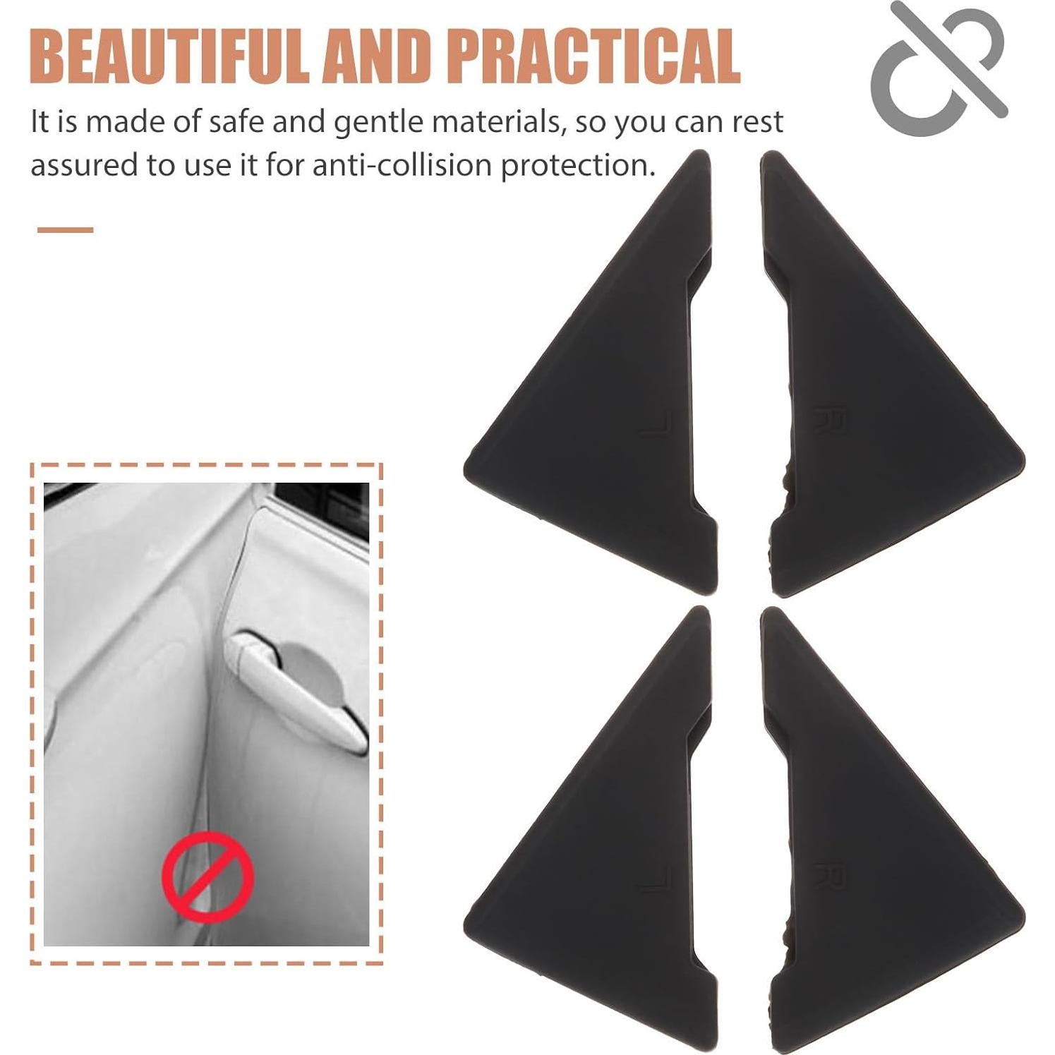 Protectores de Bordes de Puerta de Coche SUPVOX - Silicona Negra