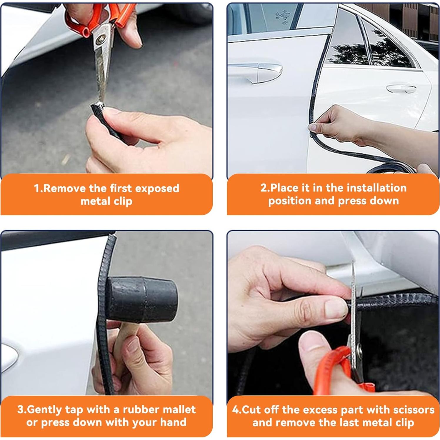 Protector de Bordes de Puerta de Coche Couslcd 1.52m Goma Gris