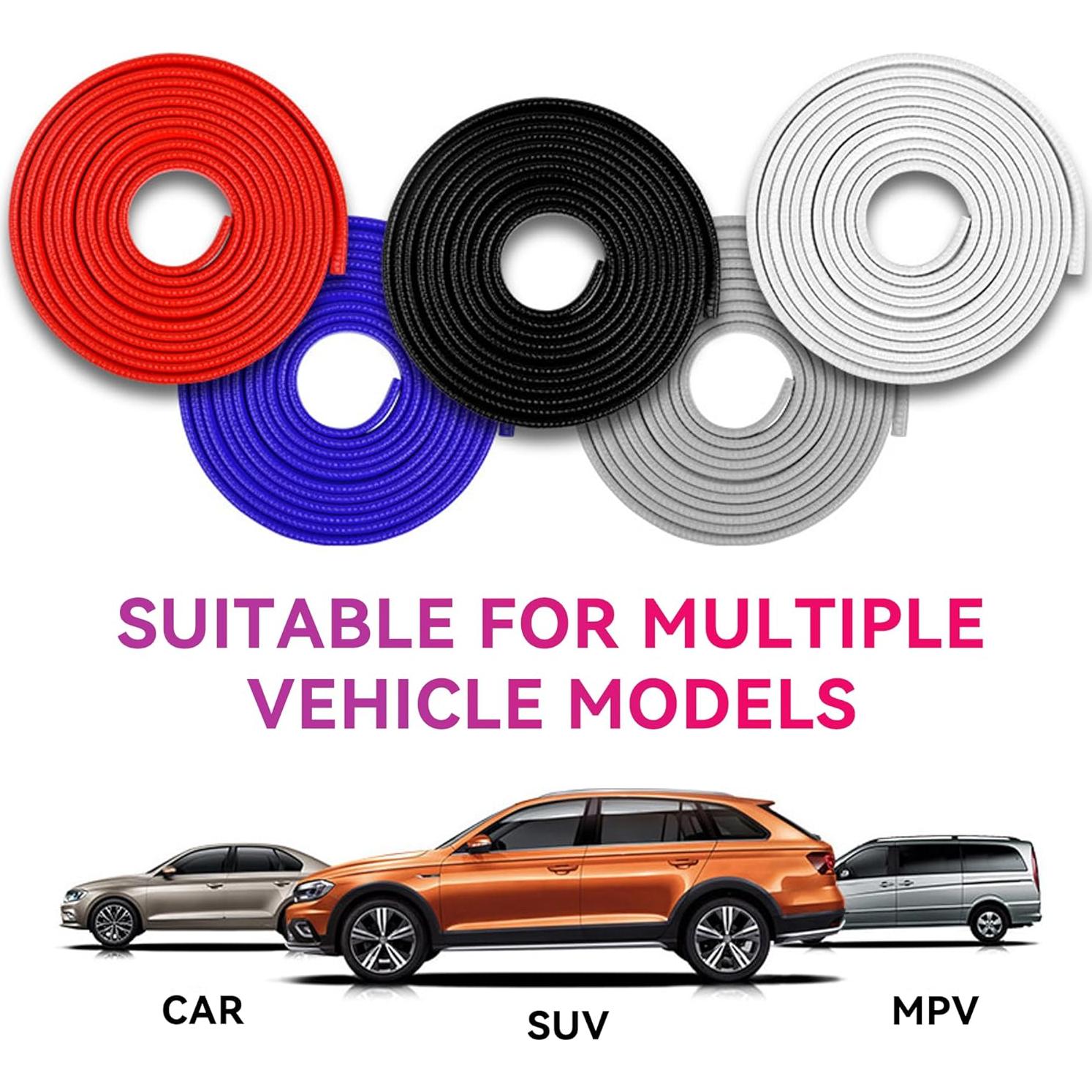 Protector de Bordes de Puerta de Coche Couslcd 1.52m Goma Gris