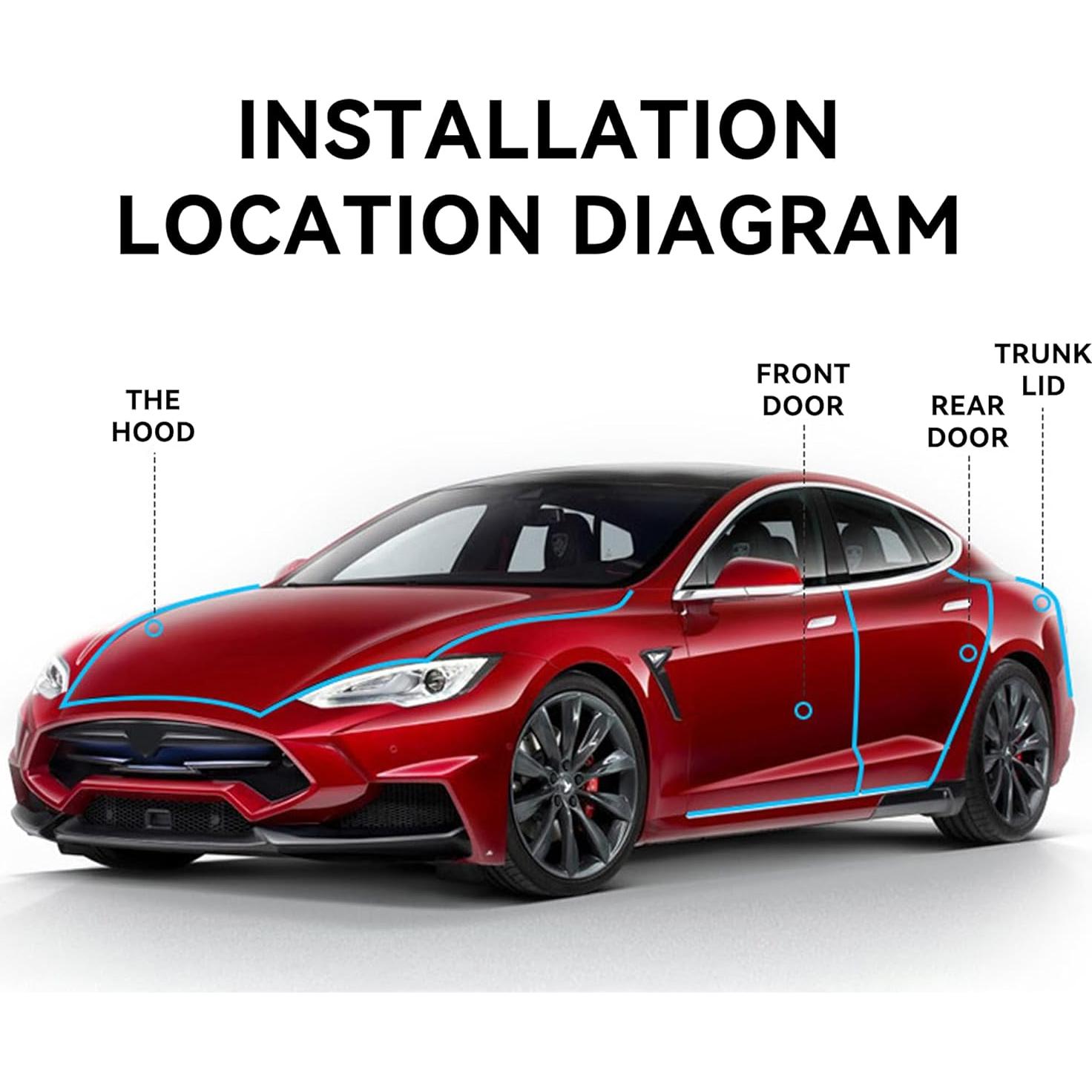 Protector de Bordes de Puerta de Coche Couslcd 1.52m Goma Gris