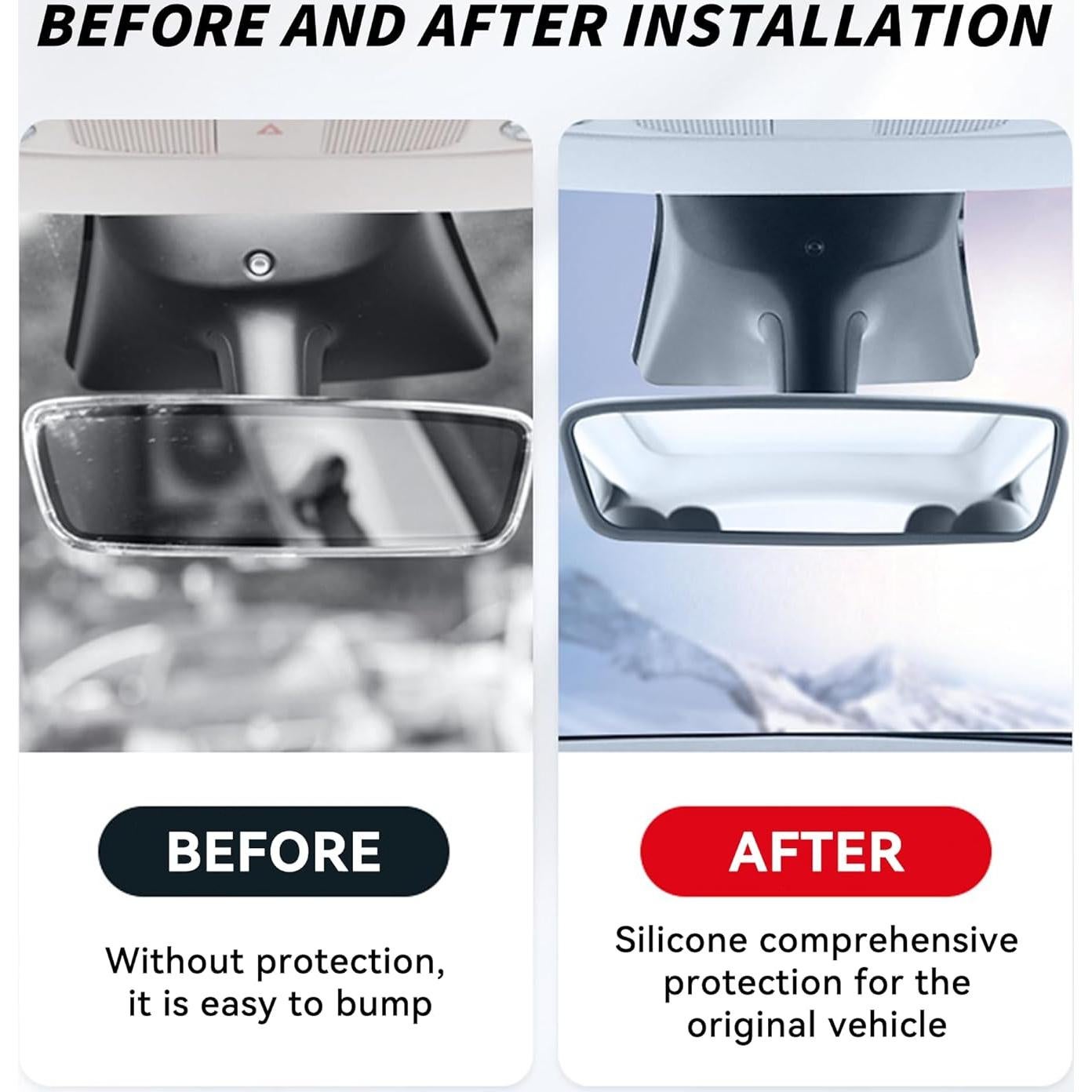 Marco Protector Espejo Retrovisor Tioollev Negro 19x5.5cm