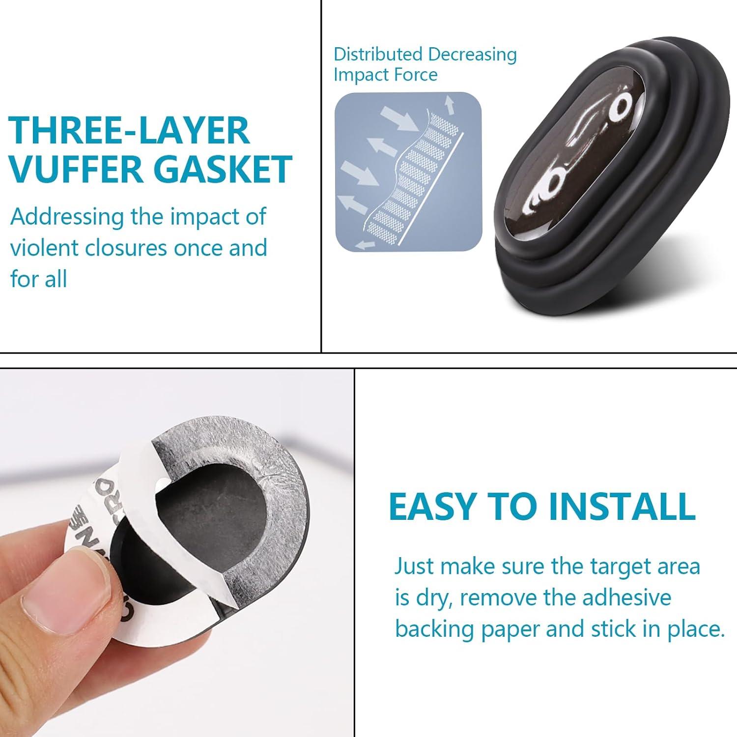 Amortiguador de Puerta de Coche Wuyaoyao 16PCS Silicona