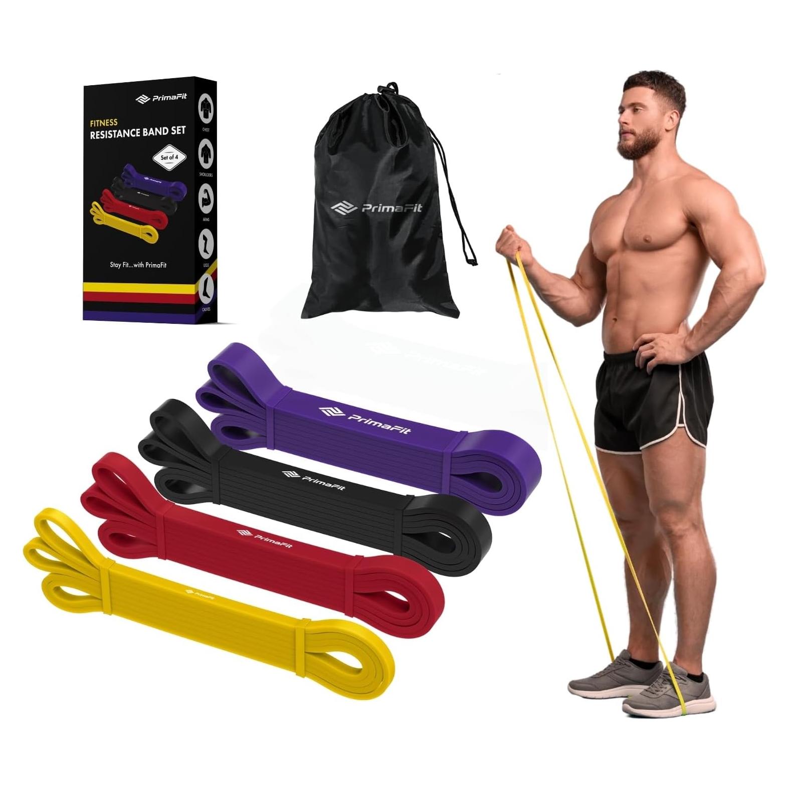 Bandas de Resistencia PrimaFit 4-Pack - Ejercicio y Estiramiento
