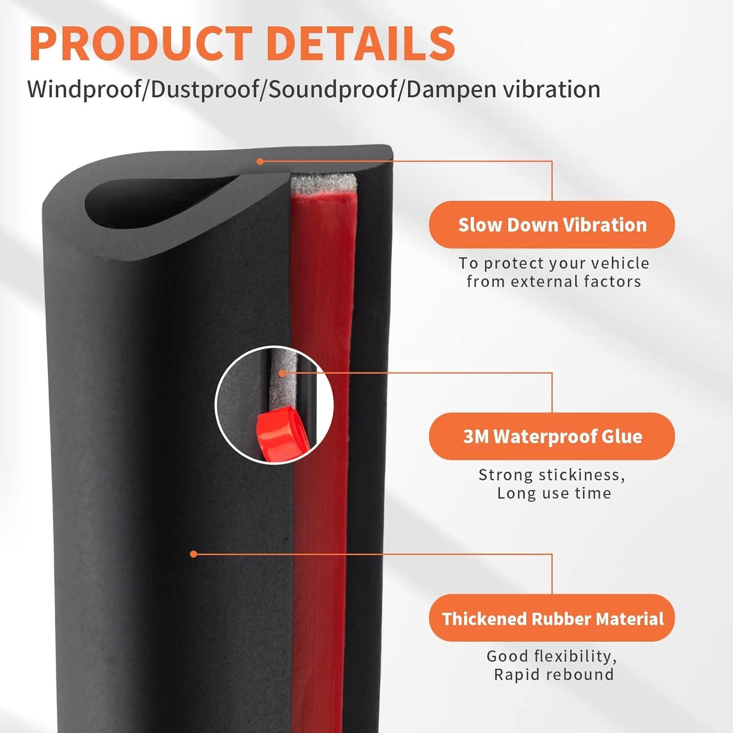 Tira de Goma Autoadhesiva BISOTHAI 26 Pies para Sellado
