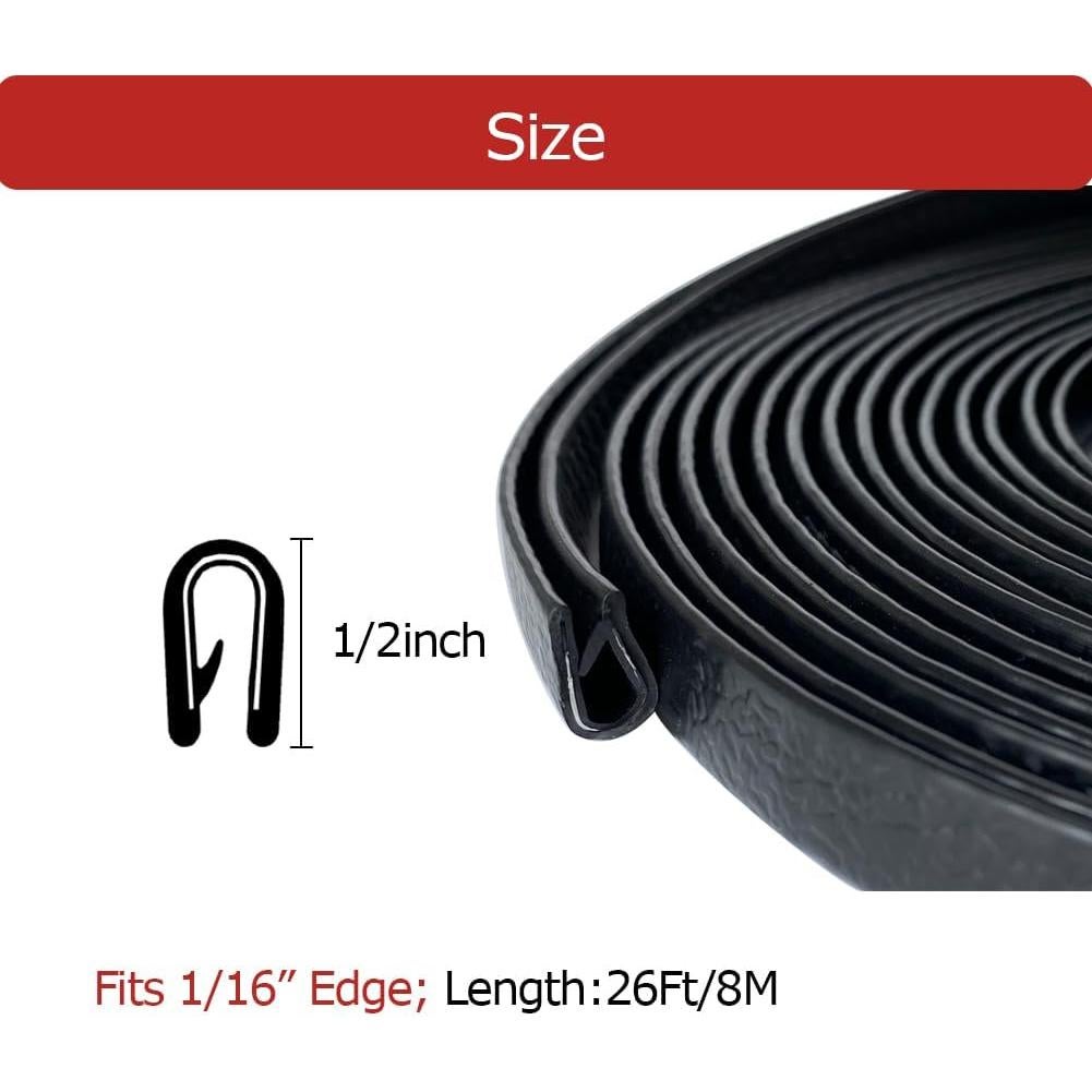 Bisel de goma Aroilder 7.92m negro para bordes 0.16cm