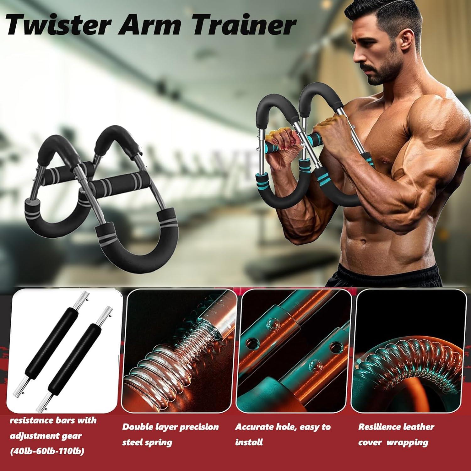 Entrenador de Brazos NOAOVO Twister Resistencia Ajustable 18-50 kg