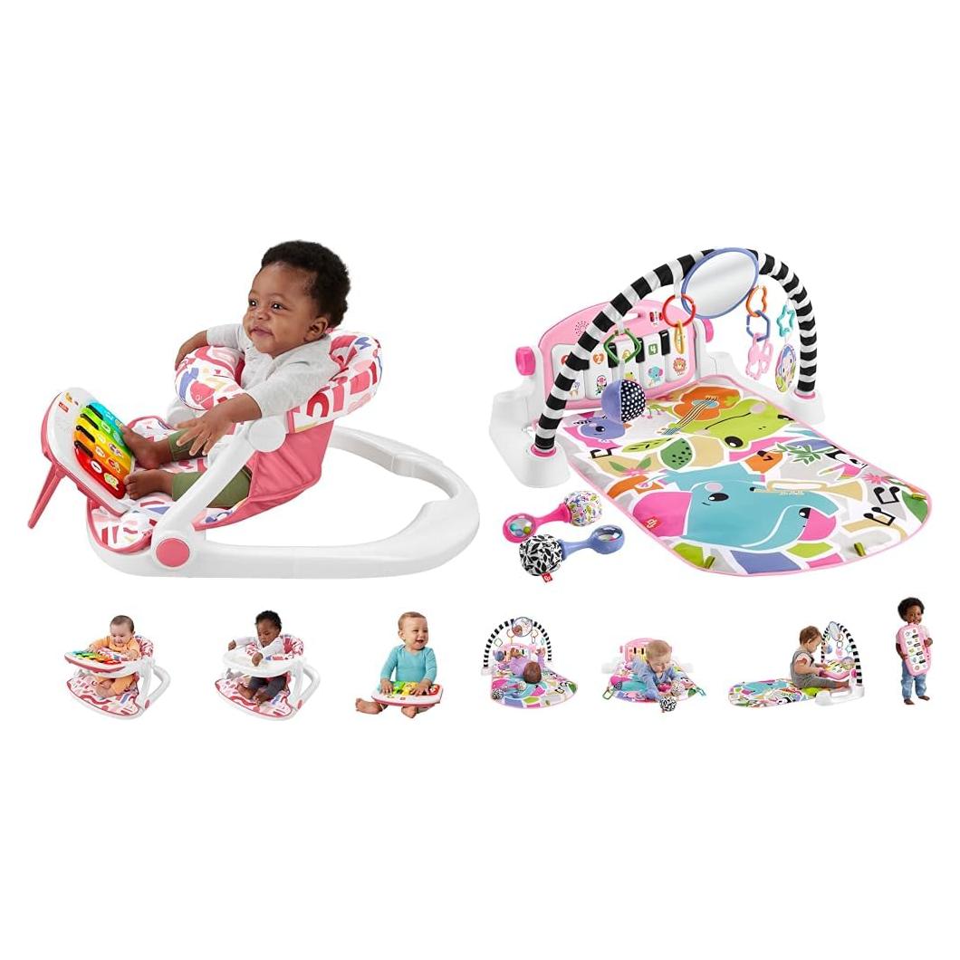 Asiento para Bebés Fisher-Price Rosa con Piano y Gimnasio