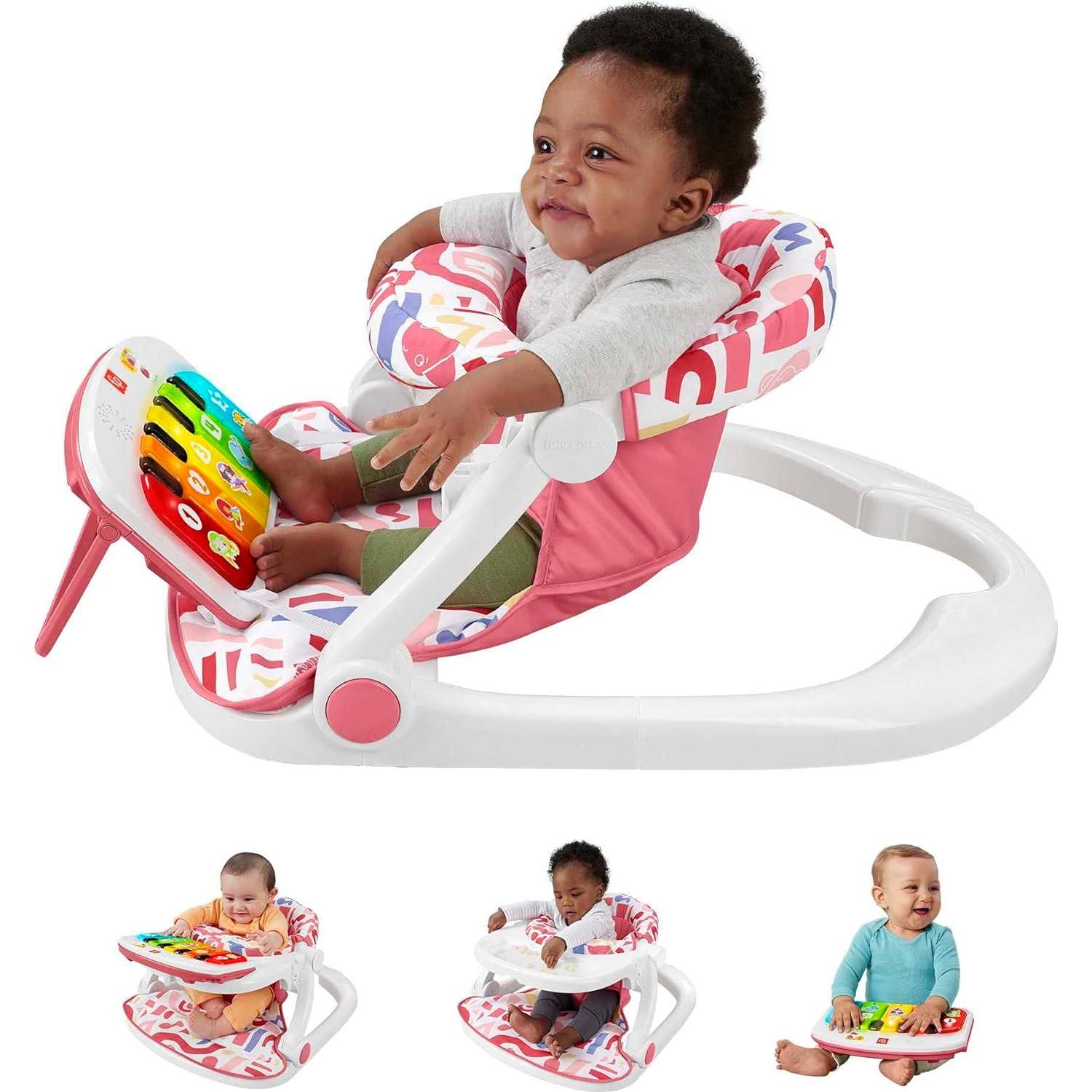 Asiento para Bebés Fisher-Price Rosa con Piano y Gimnasio