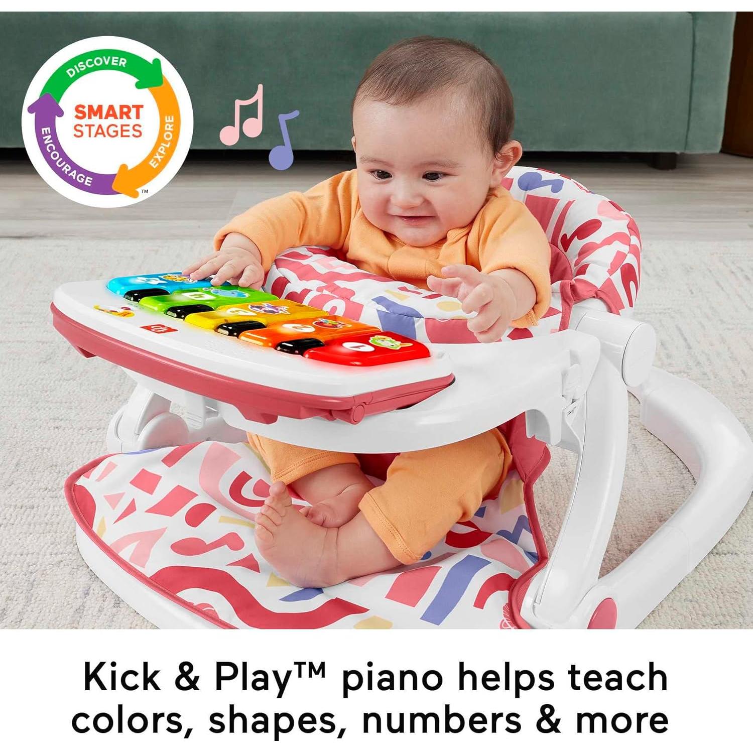 Asiento para Bebés Fisher-Price Rosa con Piano y Gimnasio
