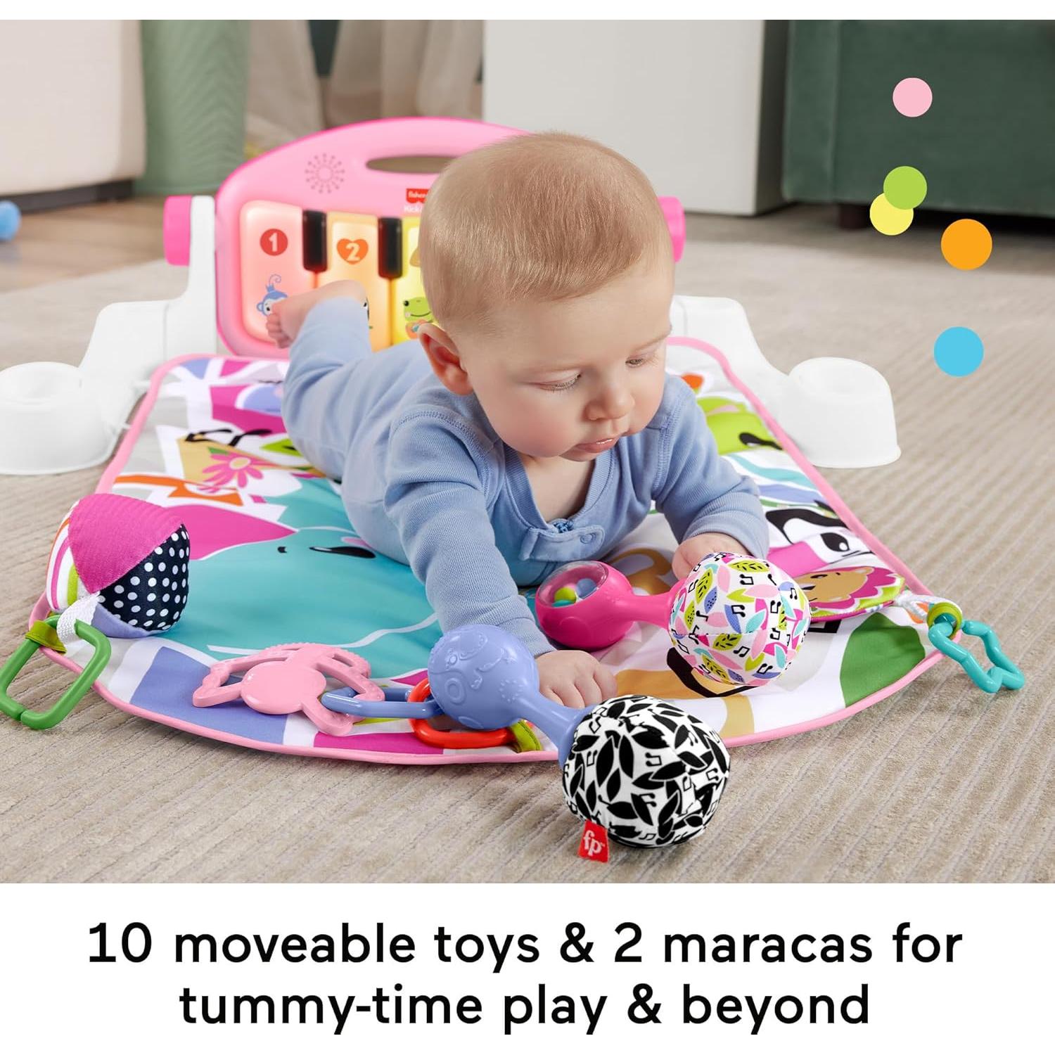 Asiento para Bebés Fisher-Price Rosa con Piano y Gimnasio