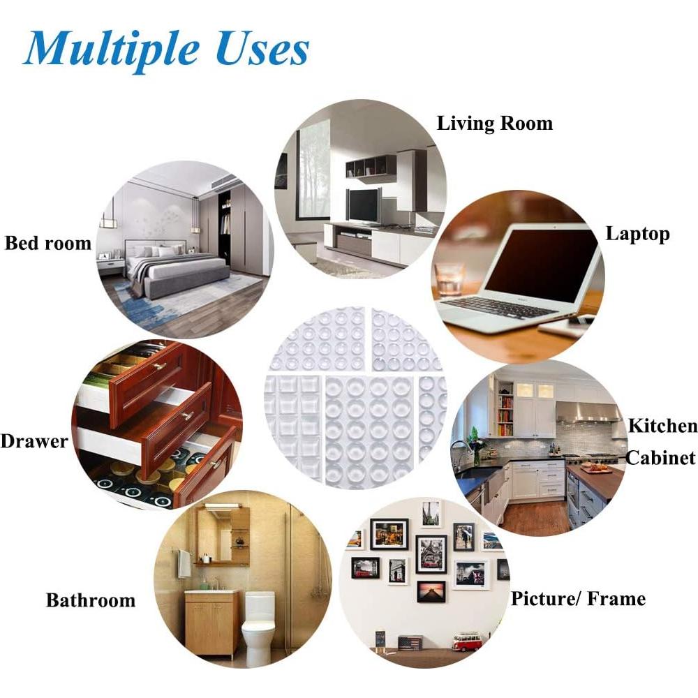 Bumpers Transparentes Autoadhesivos de Silicona 272 Pcs - 5 Tamaños