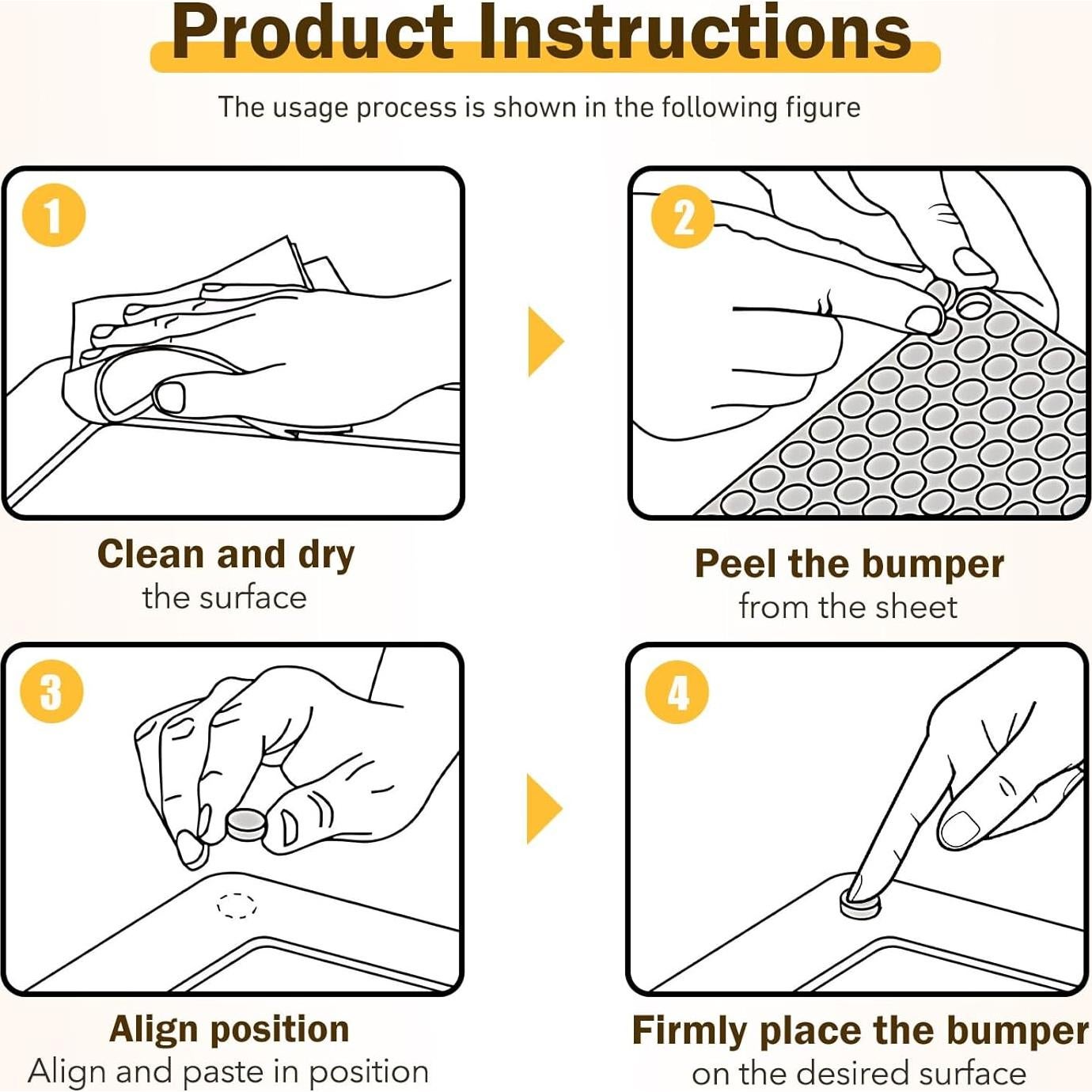 Bumpers de Silicona Transparentes QUEENTI 160 Pcs 1.27 cm