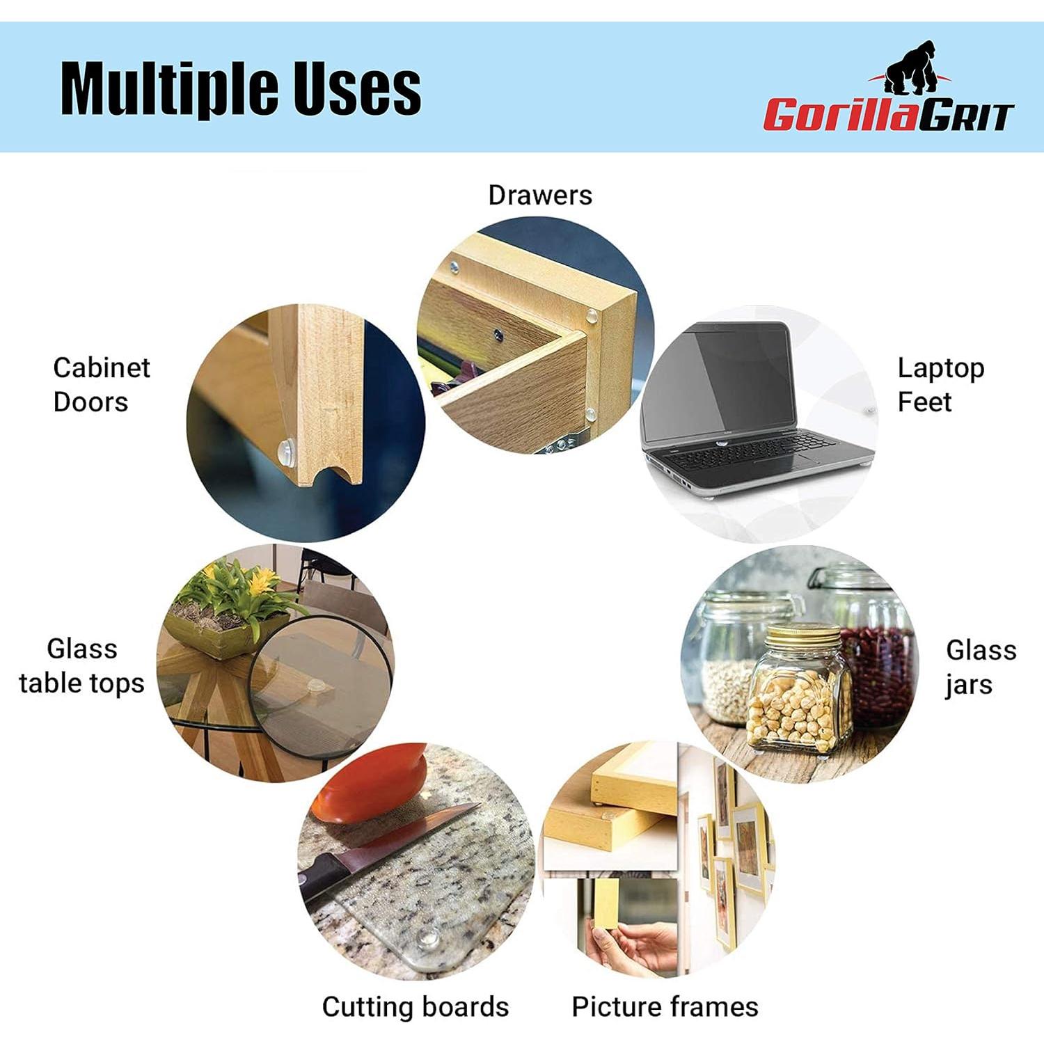 Paquete de 106 Almohadillas Adhesivas Transparentes GorillaGrit