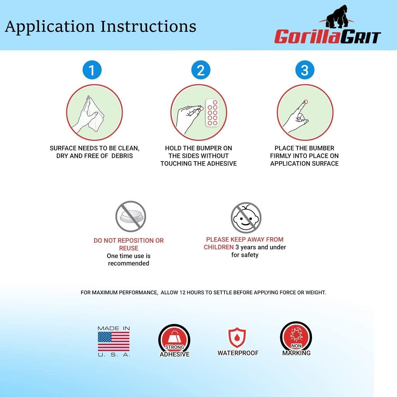 Paquete de 106 Almohadillas Adhesivas Transparentes GorillaGrit