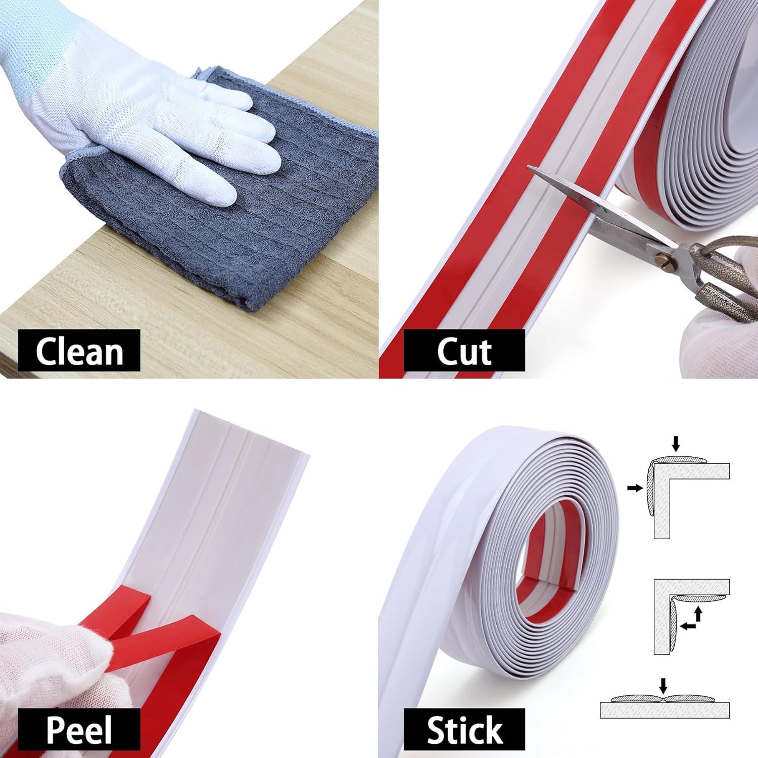 Moldura de Pared Multifuncional Trimold 5m x 2cm Blanco Brillante