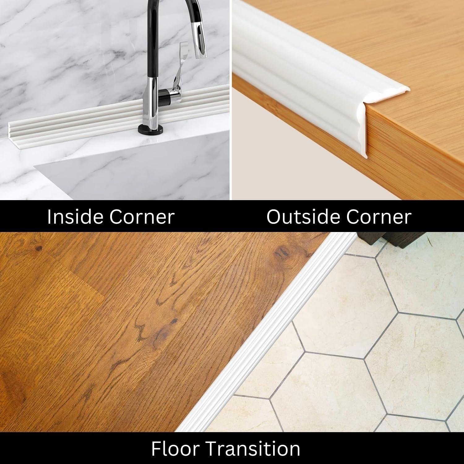 Moldura de Esquina Flexible Autoadhesiva Boorika 6.1m TPE