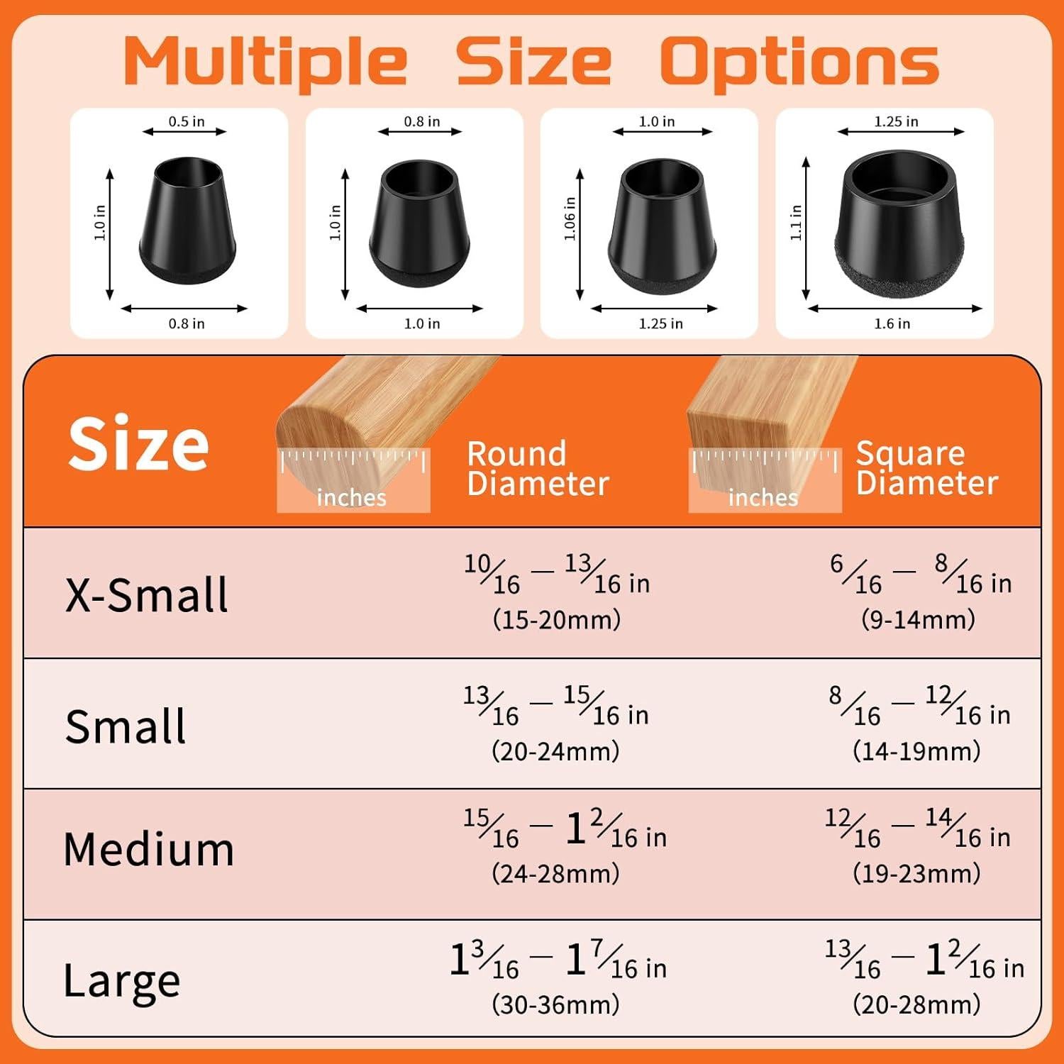 Protectores de Suelo para Patas de Silla YTEACIUL 16 Pcs Silicona