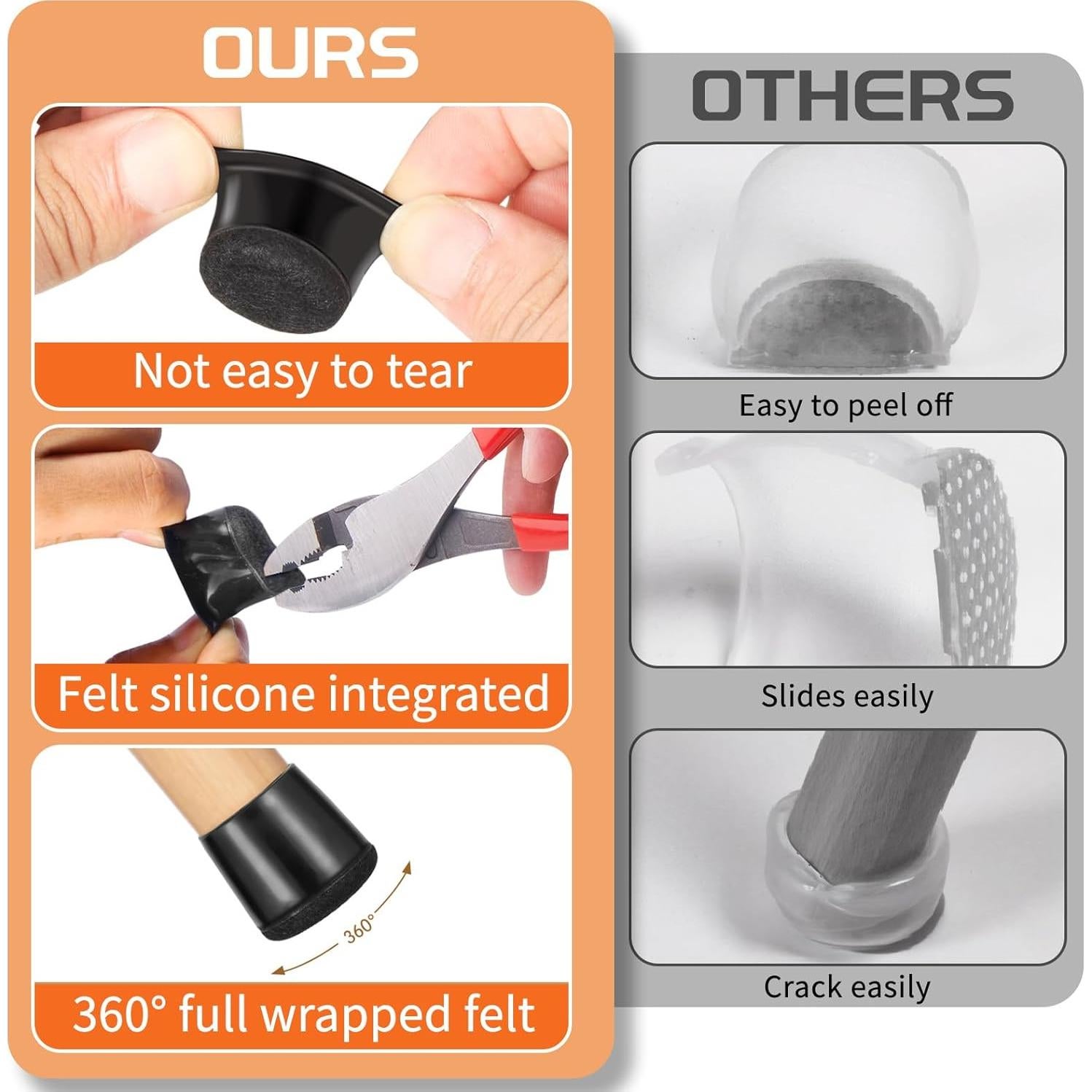 Protectores de Suelo para Patas de Silla YTEACIUL 16 Pcs Silicona