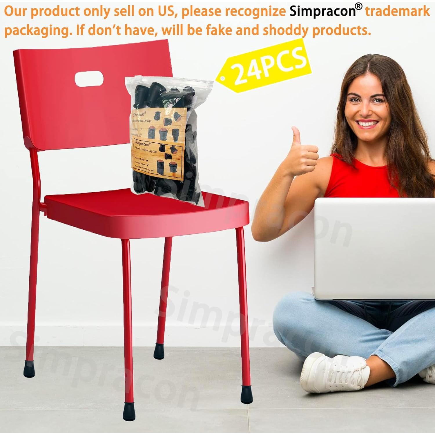 Protectores de Silicona para Patas de Sillas Simpracon 24 Pcs