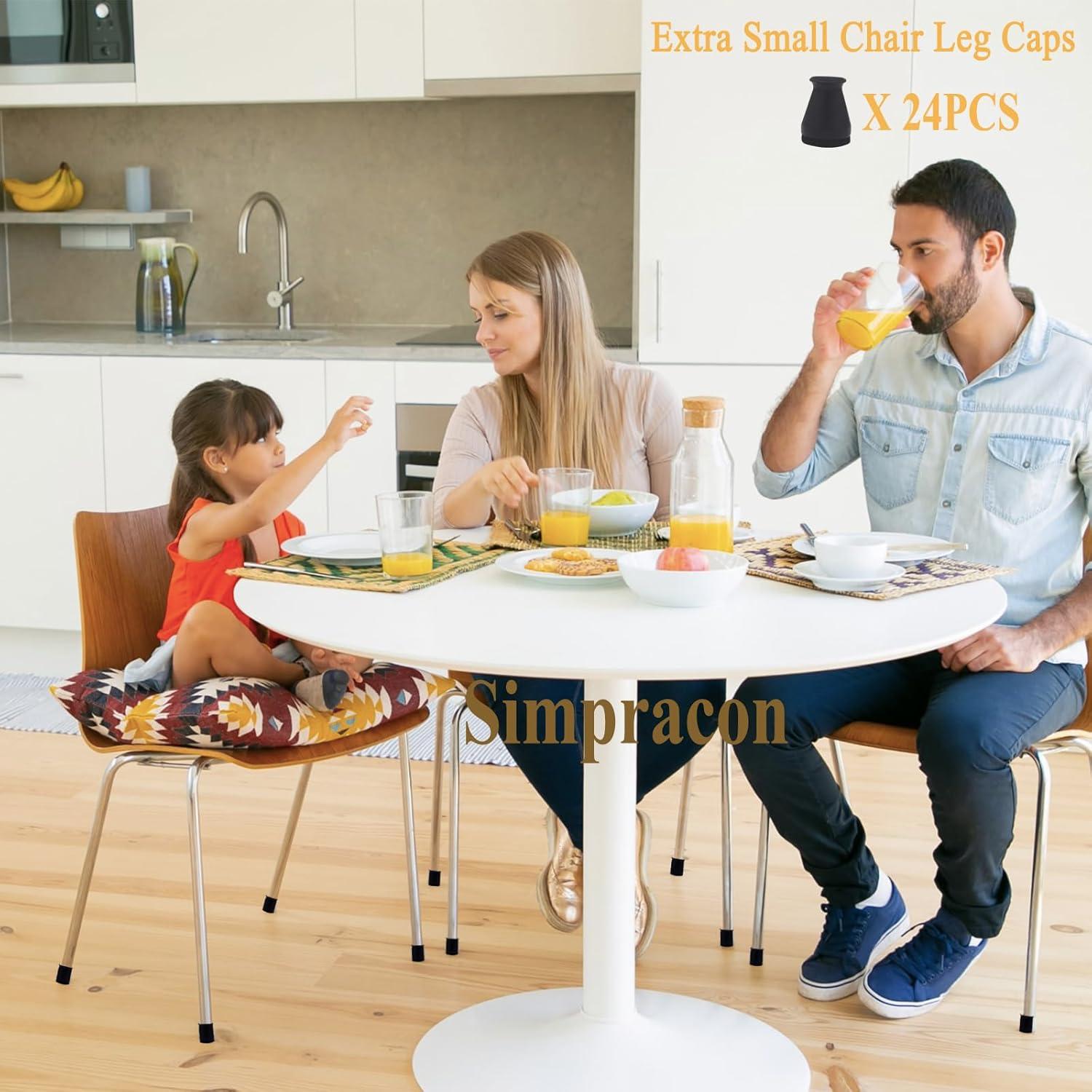 Protectores de Silicona para Patas de Sillas Simpracon 24 Pcs
