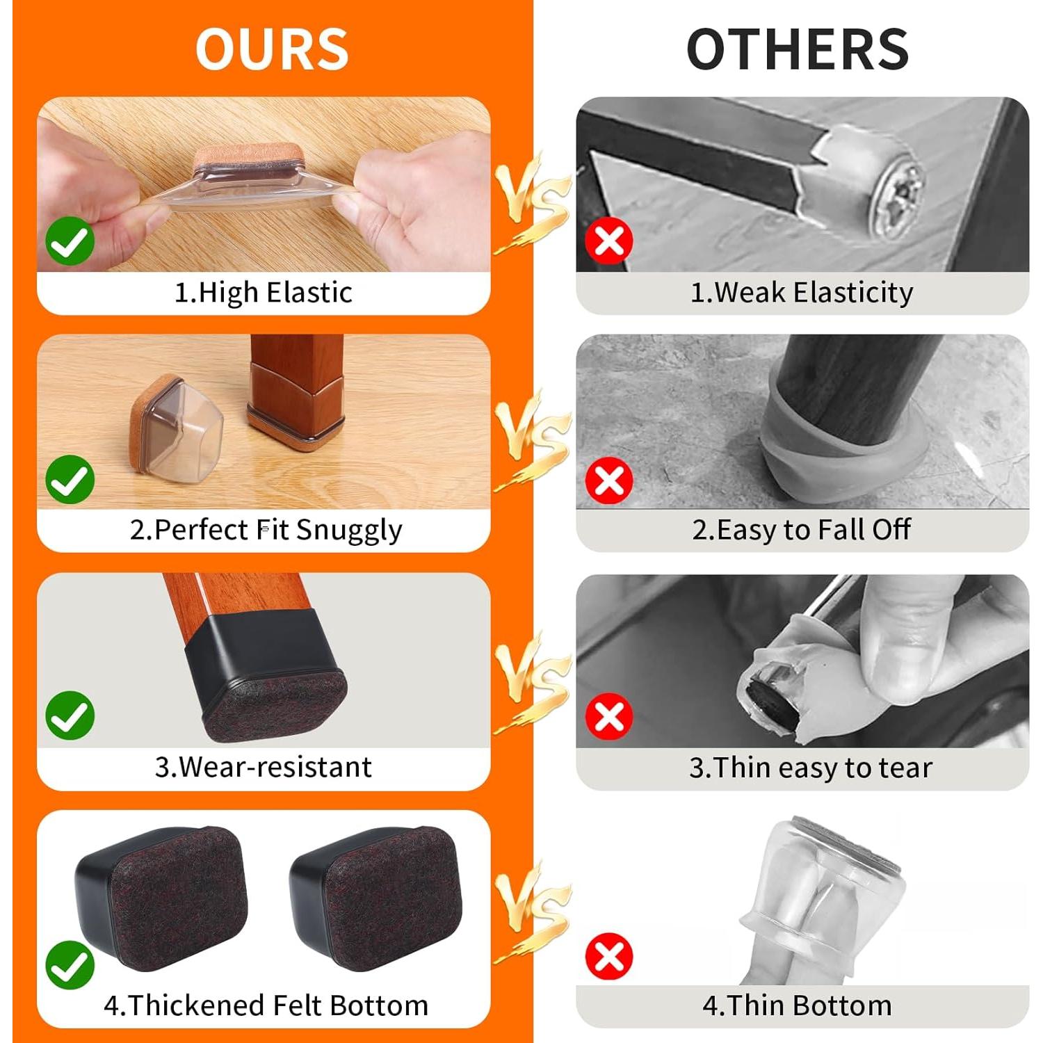 Protectores de Piso de Silicona Ezprotekt 8 Pcs para Muebles