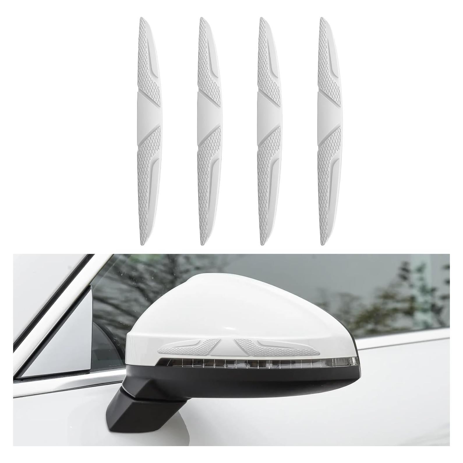 4 Protectores de Bisel de Puerta de Coche HQRNYP Silicona Blanco