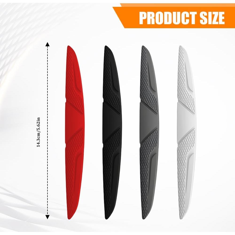 4 Protectores de Bisel de Puerta de Coche HQRNYP Silicona Blanco