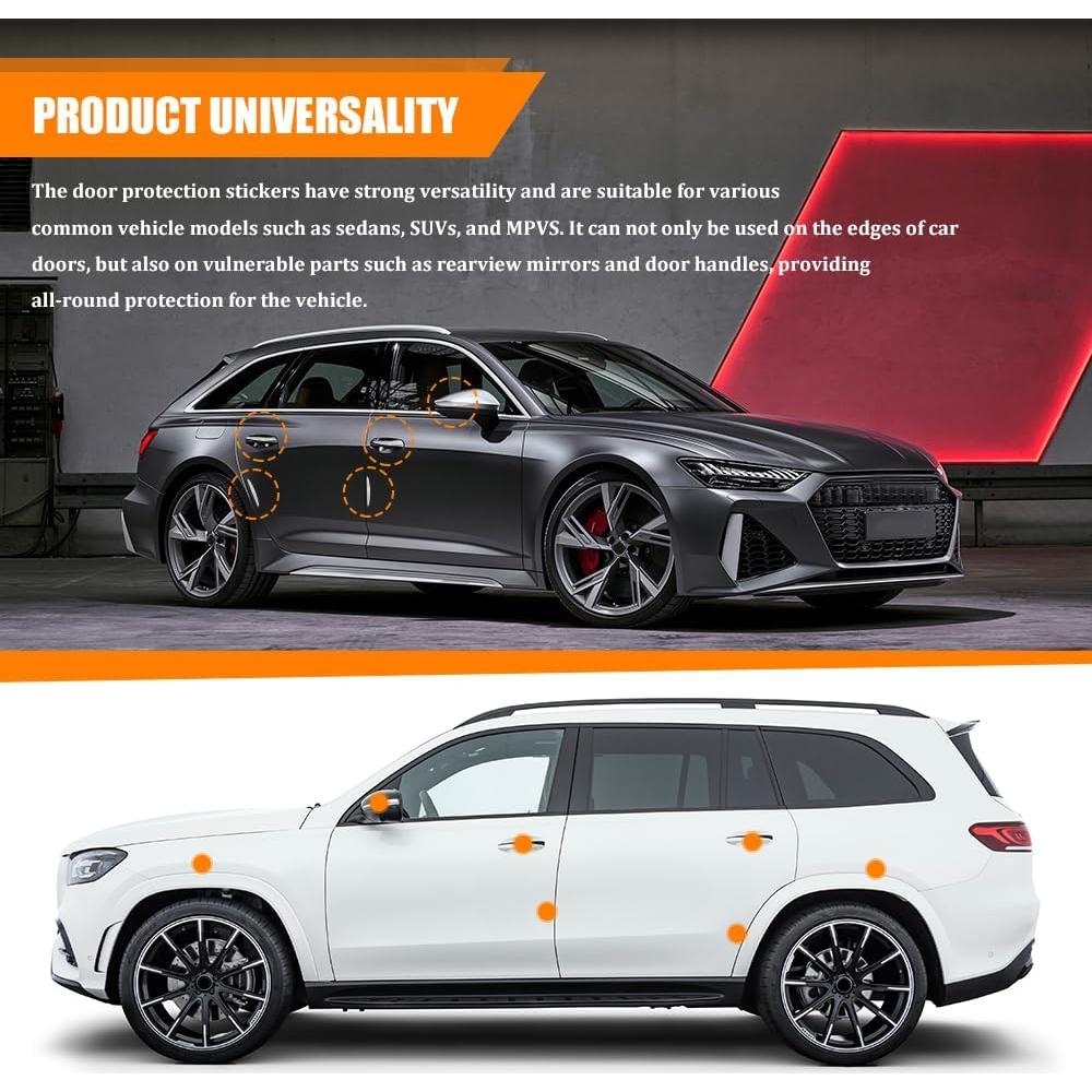 4 Protectores de Bisel de Puerta de Coche HQRNYP Silicona Blanco