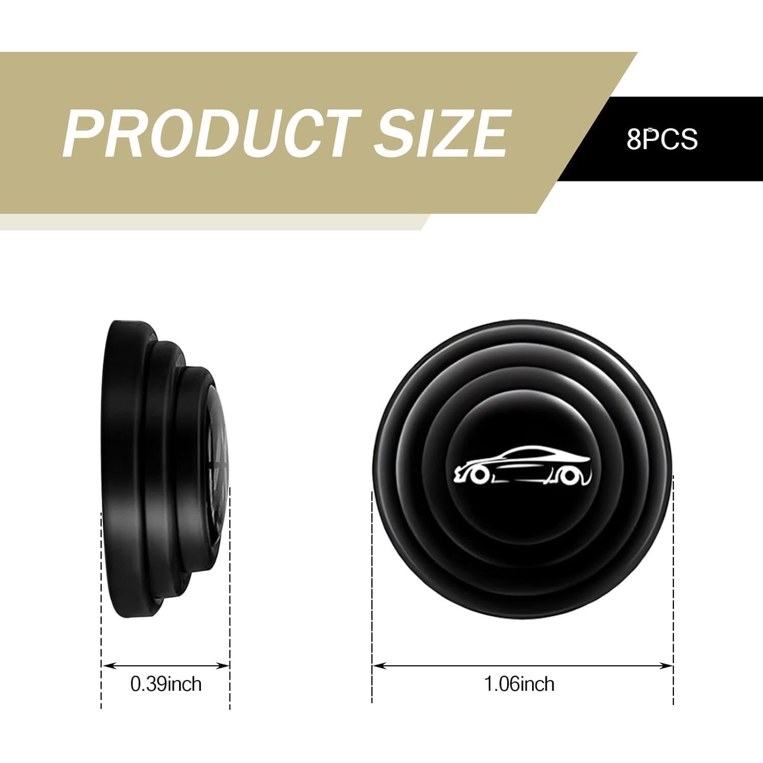 8 PCS Protector de Amortiguador de Puerta Nomocale Negro