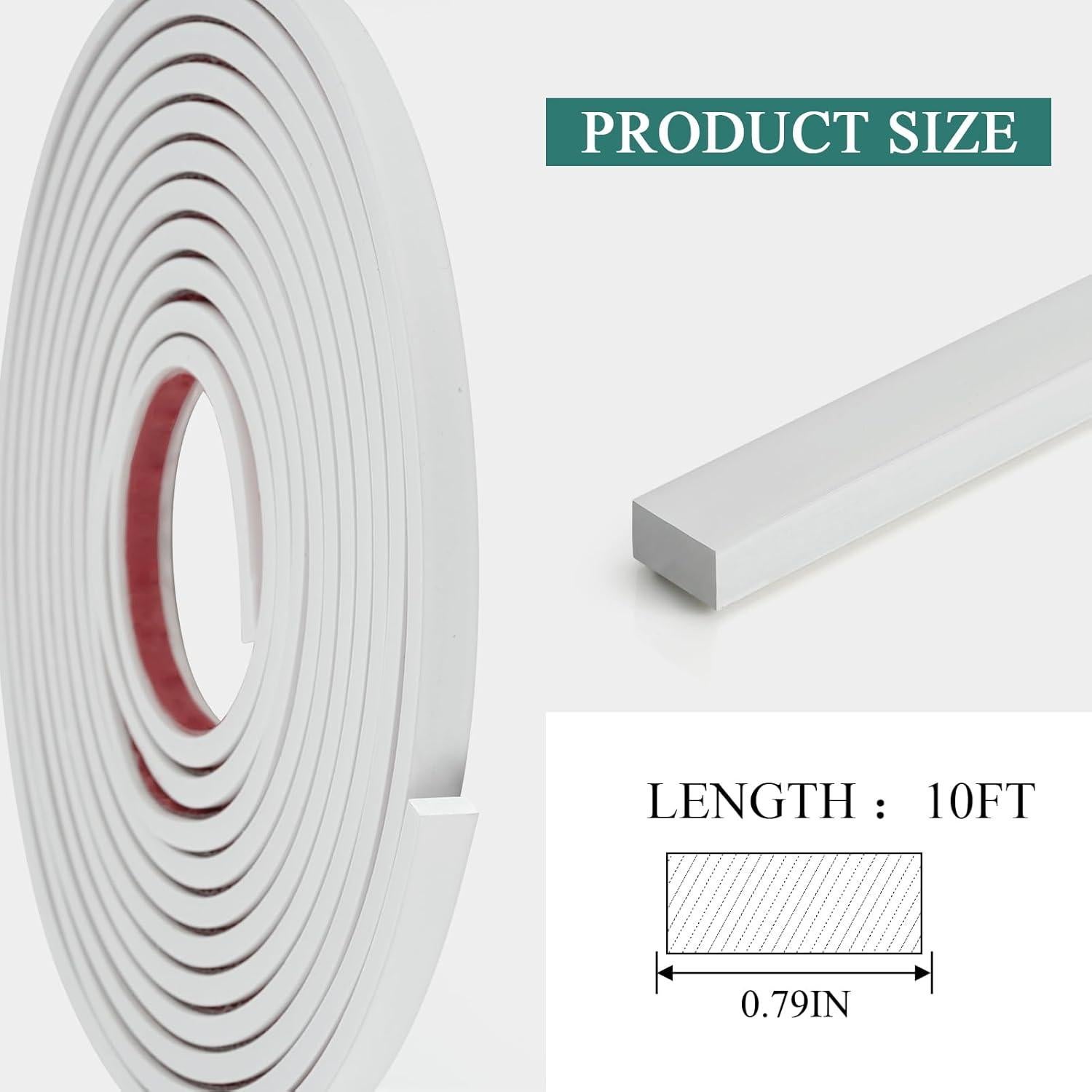 Moldura Flexible Autoadhesiva Yefanxi 0.79L Blanco PVC