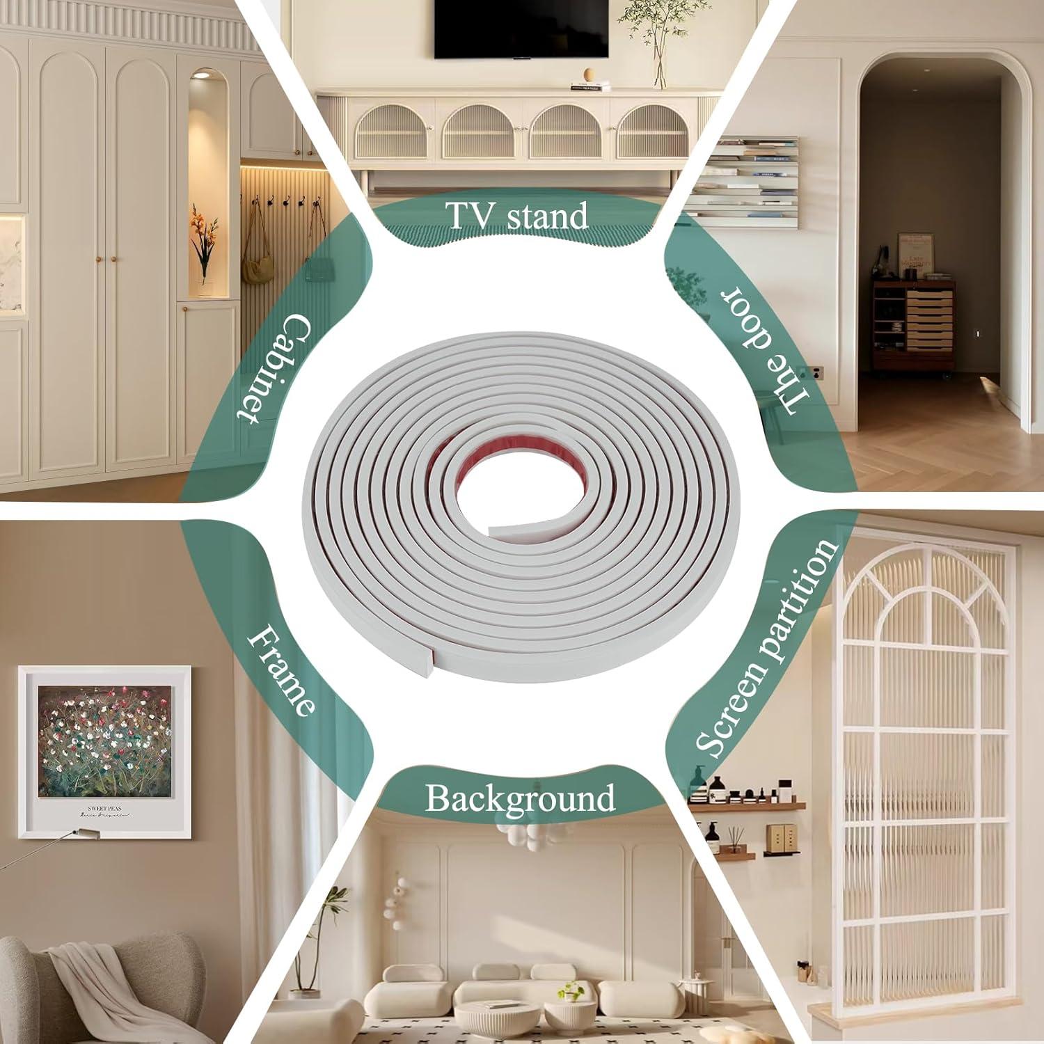 Moldura Flexible Autoadhesiva Yefanxi 0.79L Blanco PVC