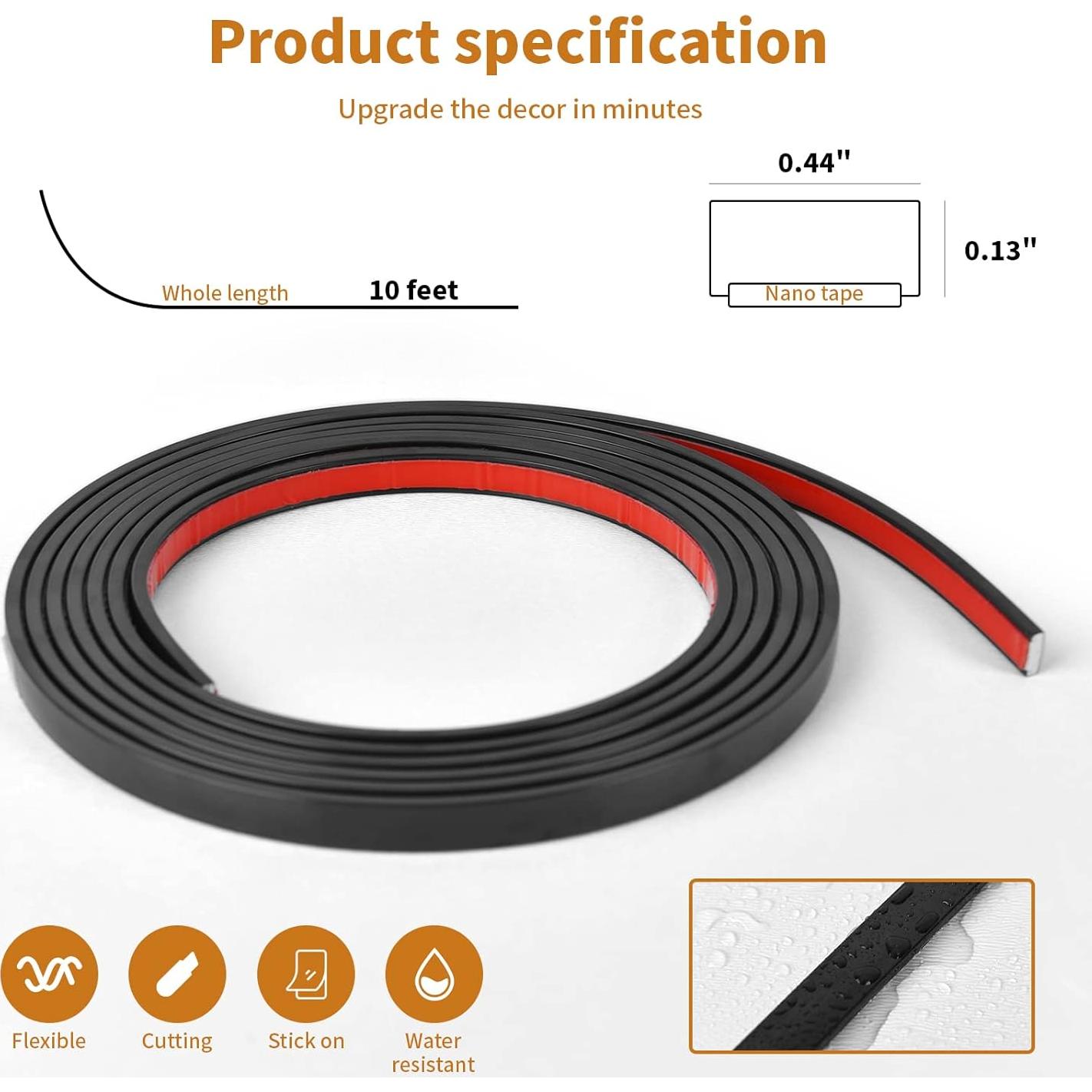 Moldura Autoadhesiva WOWSTAR 3.05 m Negra para Azulejos