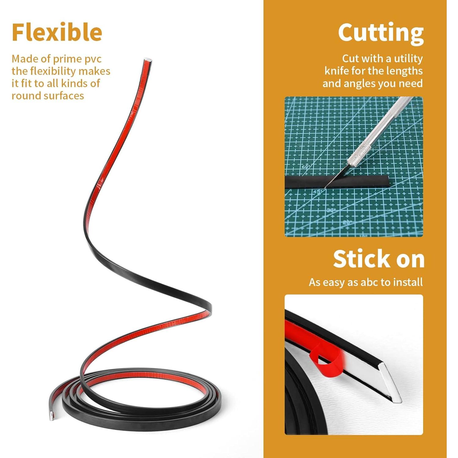 Moldura Autoadhesiva WOWSTAR 3.05 m Negra para Azulejos