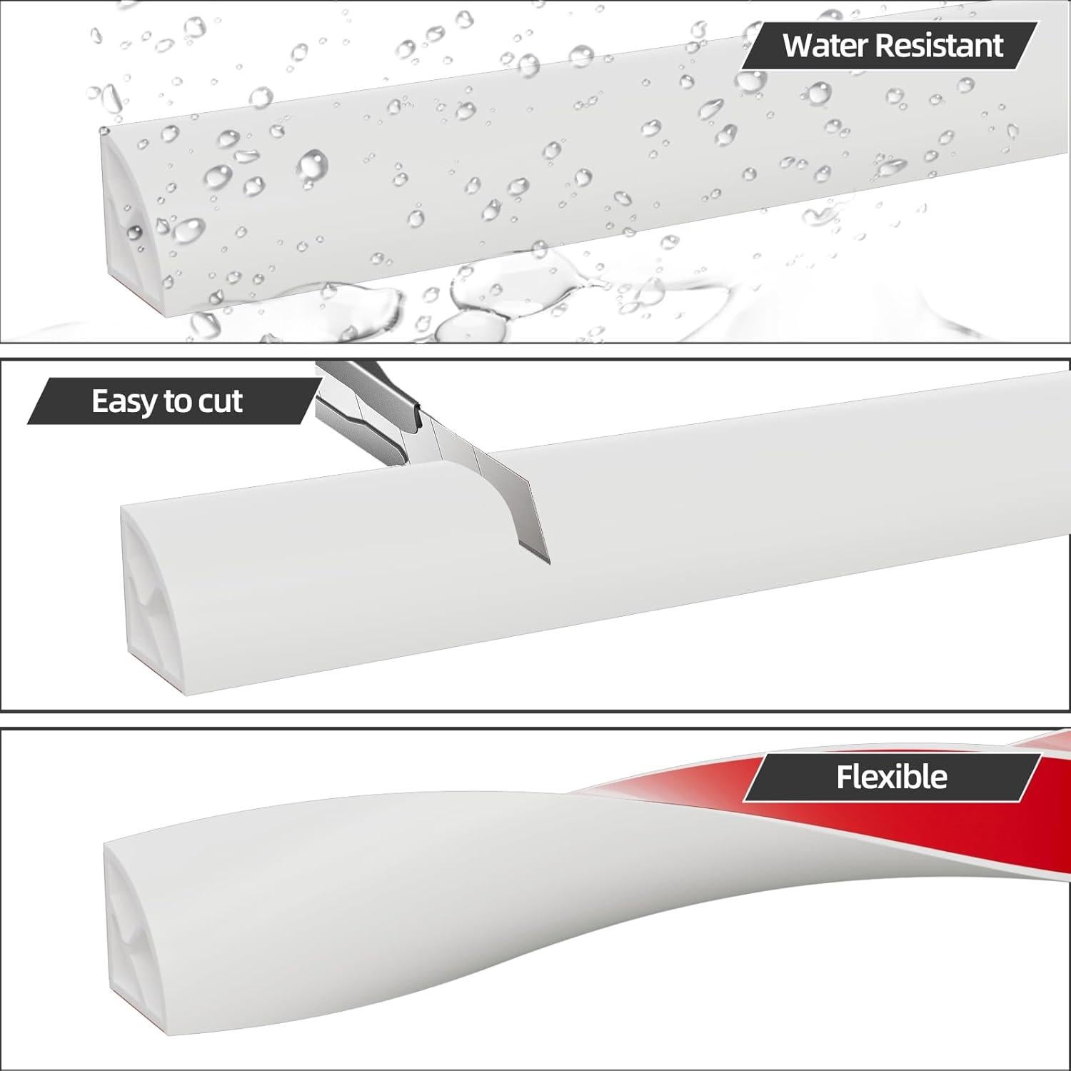 Moldura de esquina flexible KNEELISA 5m blanca de goma