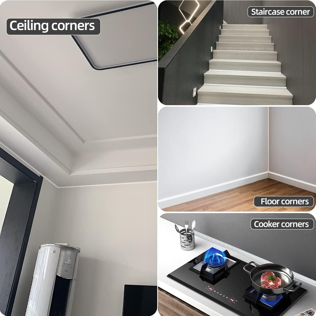 Moldura de esquina flexible KNEELISA 5m blanca de goma