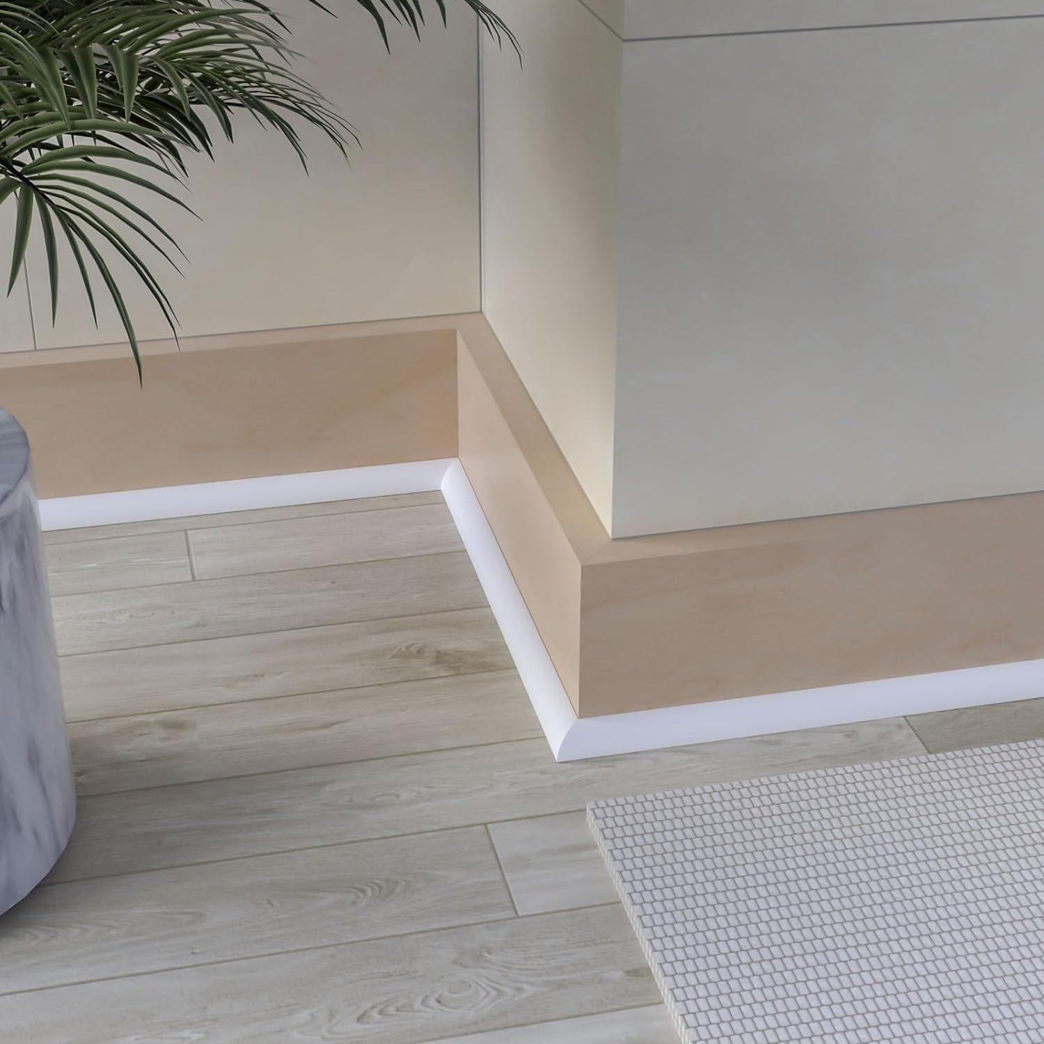 Moldura Cuarterona Flexible Risunpet 198 cm Autoadhesiva Blanca