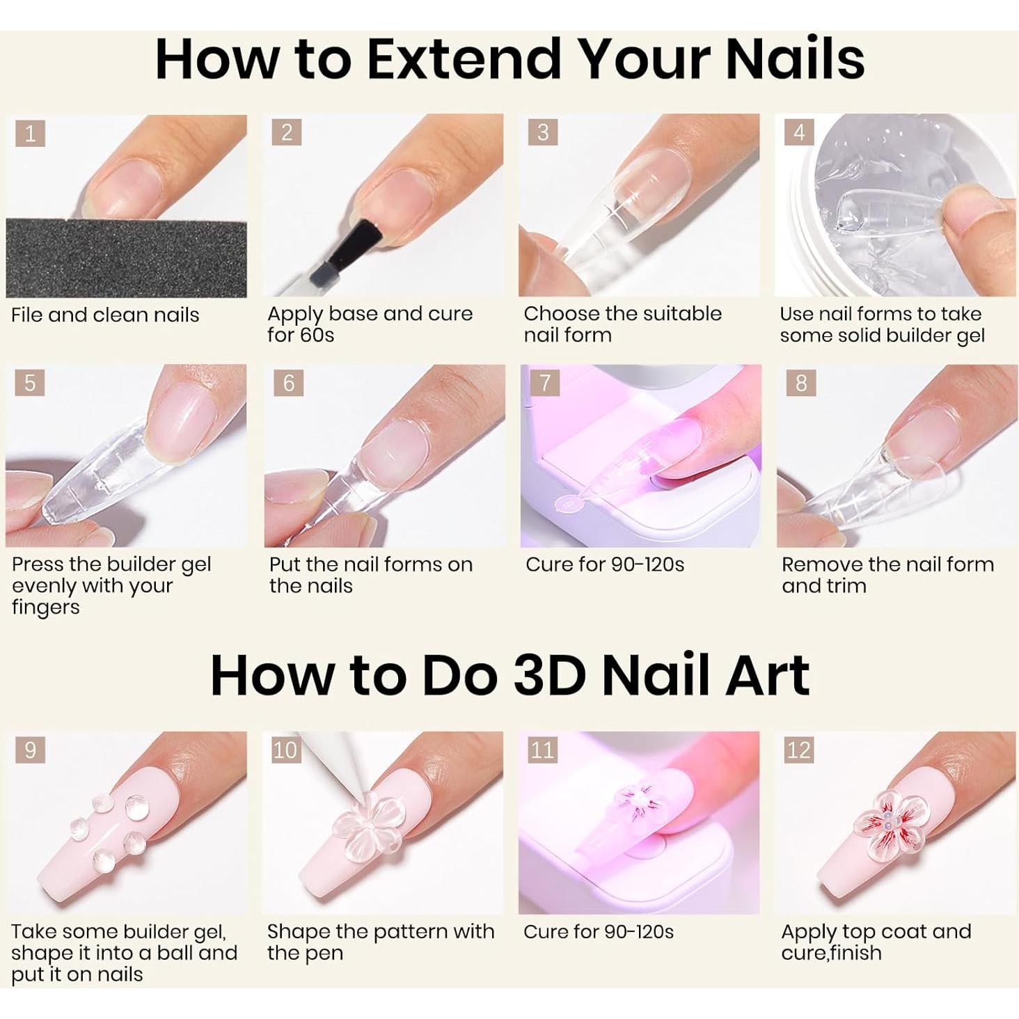 Gel Constructor Sólido MIZHSE 100g para Uñas 3D - Transparente