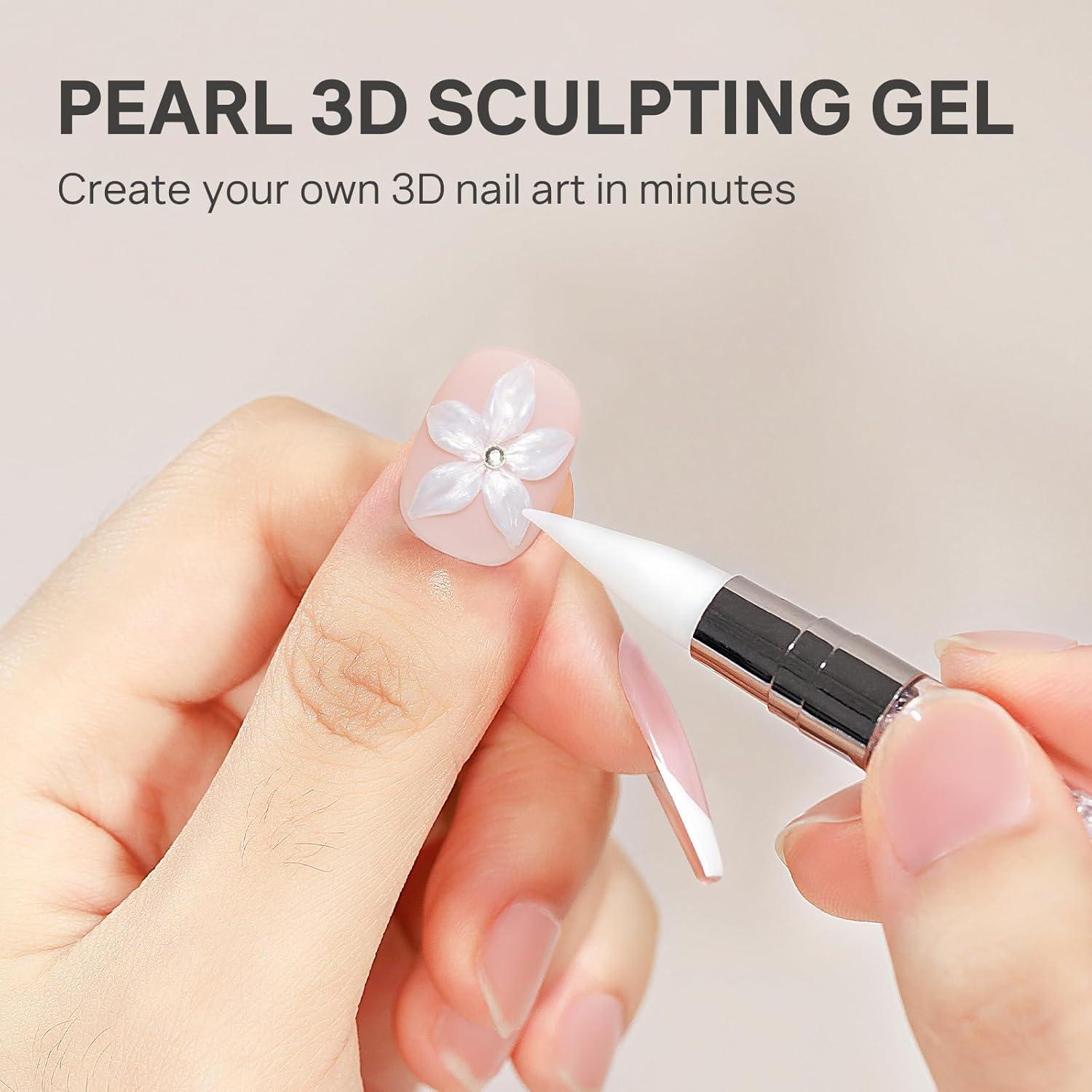 Gel de Escultura de Uñas 3D MIZHSE Perla 30g No Pegajoso