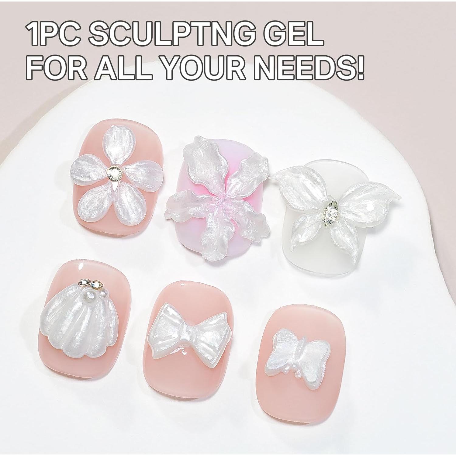 Gel de Escultura de Uñas 3D MIZHSE Perla 30g No Pegajoso