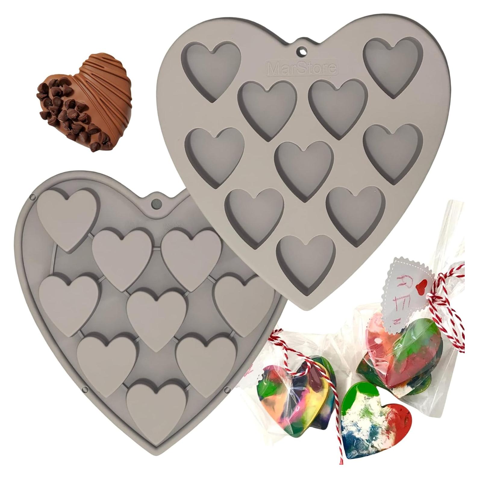 Moldes de Silicona Antiadherentes MarStore Corazón 10 Cavidades