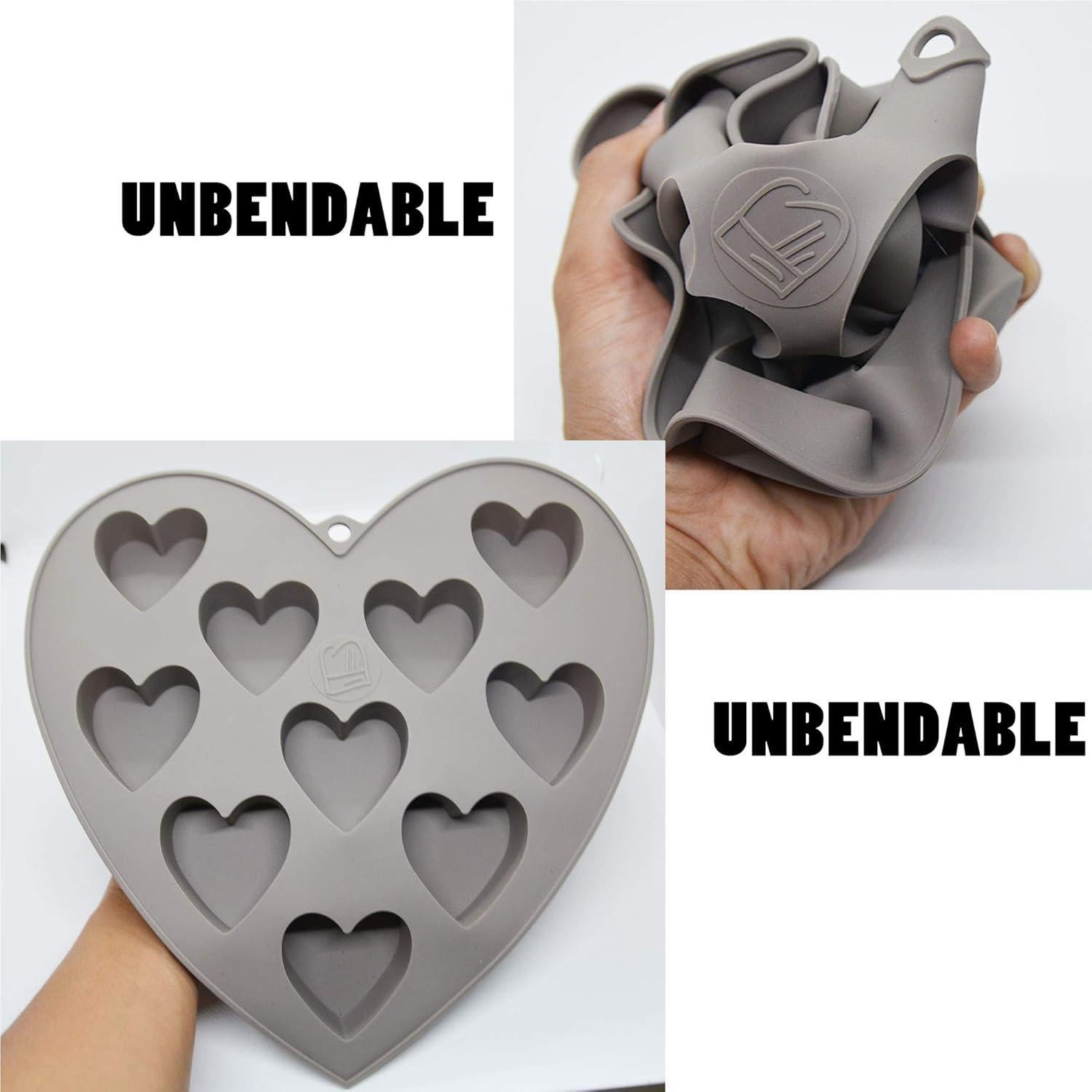 Moldes de Silicona Antiadherentes MarStore Corazón 10 Cavidades