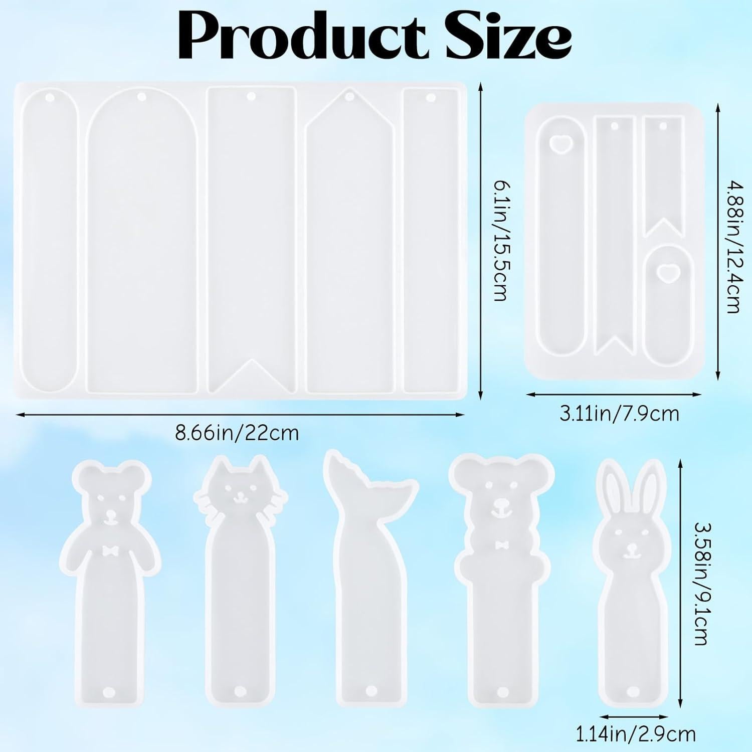 Moldes de Silicona URROMA para Resina - 7 Piezas DIY Marcadores