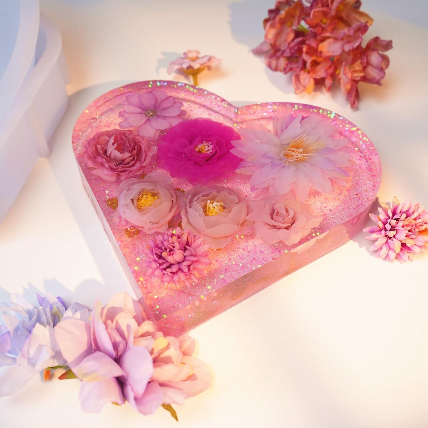 Moldes de Corazón de Silicona AOEDEO - 2 Piezas 21.8cm y 18.3cm