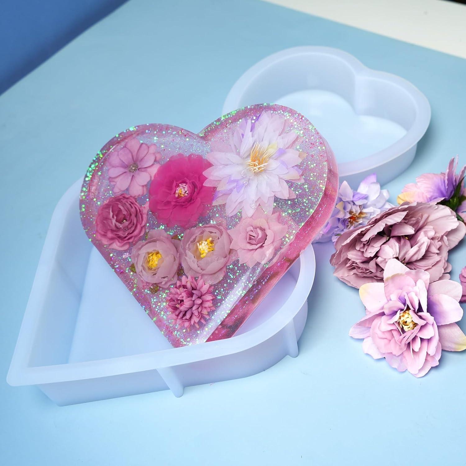 Moldes de Corazón de Silicona AOEDEO - 2 Piezas 21.8cm y 18.3cm