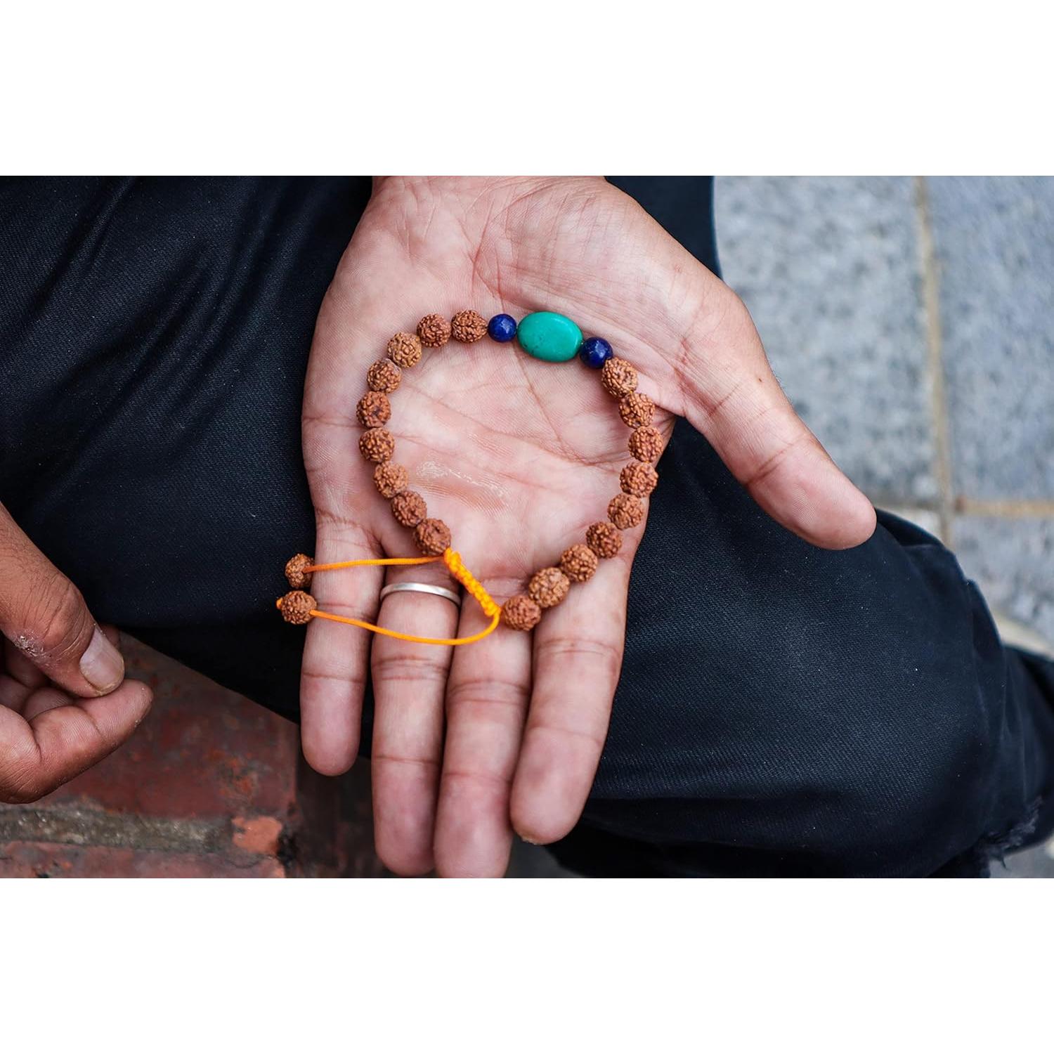 Mala de Rudraksha Hecho a Mano Manos de Tíbet 8mm Meditación