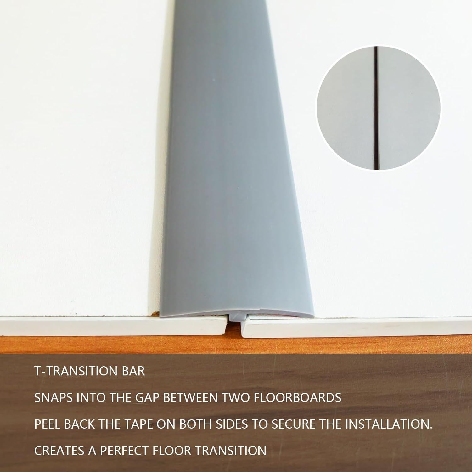 Tira de Transición de Piso DAILISEN 300cm Gris PVC Flexible