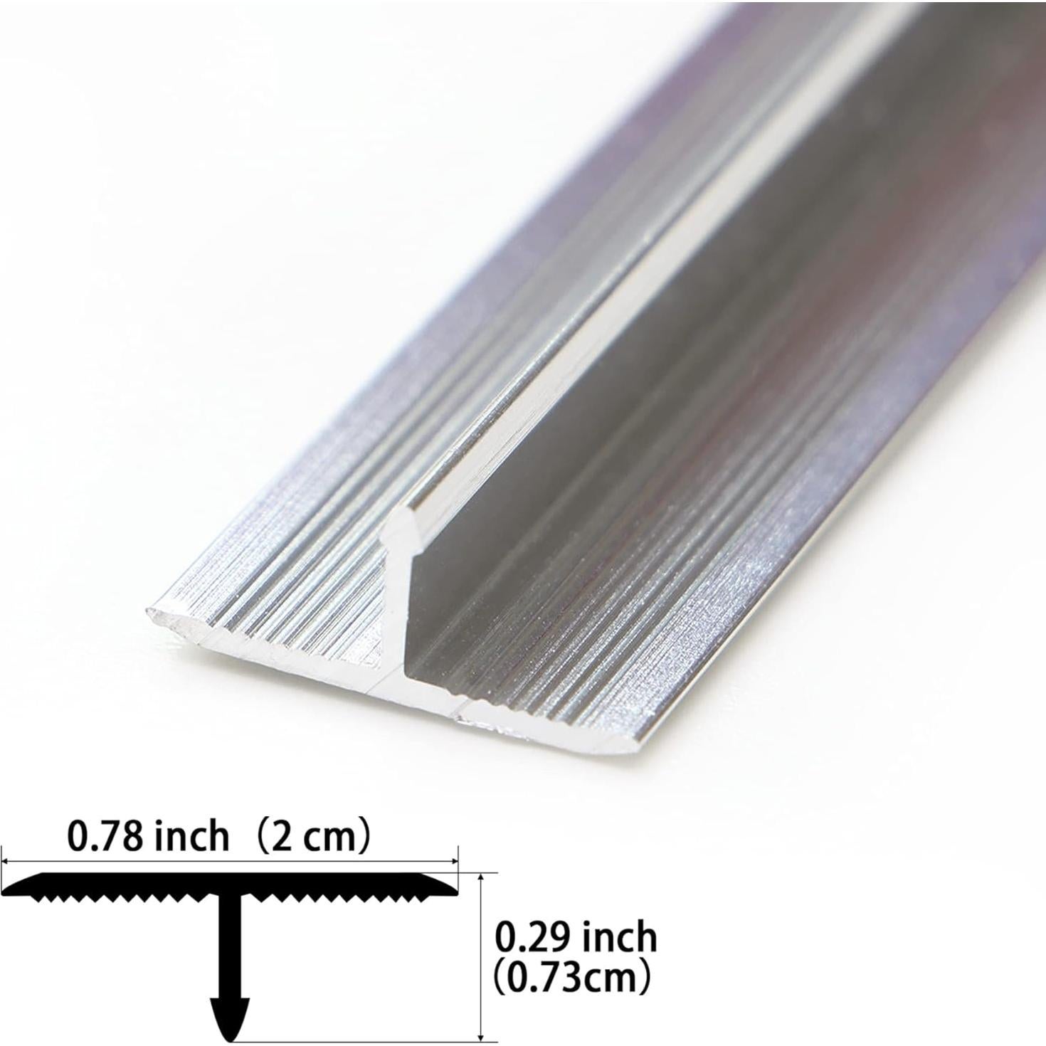 3 Piezas Moldura en T de Aluminio Trimold 0.9m Plata Mate