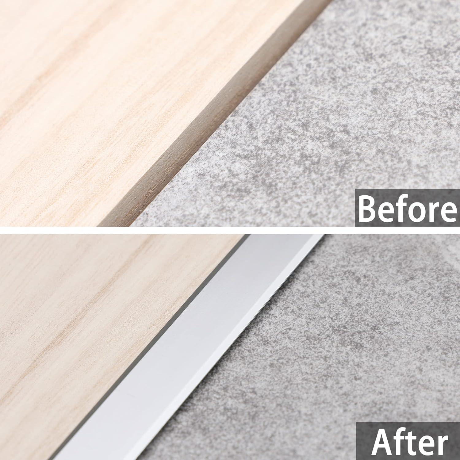 3 Piezas Moldura en T de Aluminio Trimold 0.9m Plata Mate